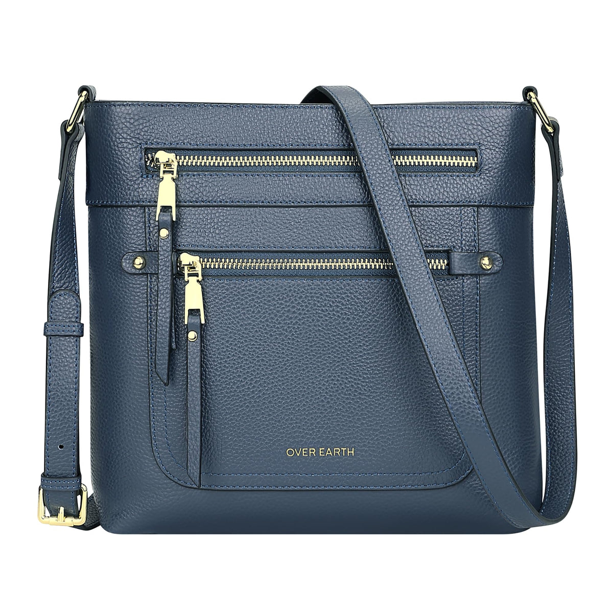 Over Earth Crossbody Bags for Women Leather Purses for Ladies with Multiple Pockets(O199E Indigo Blue)