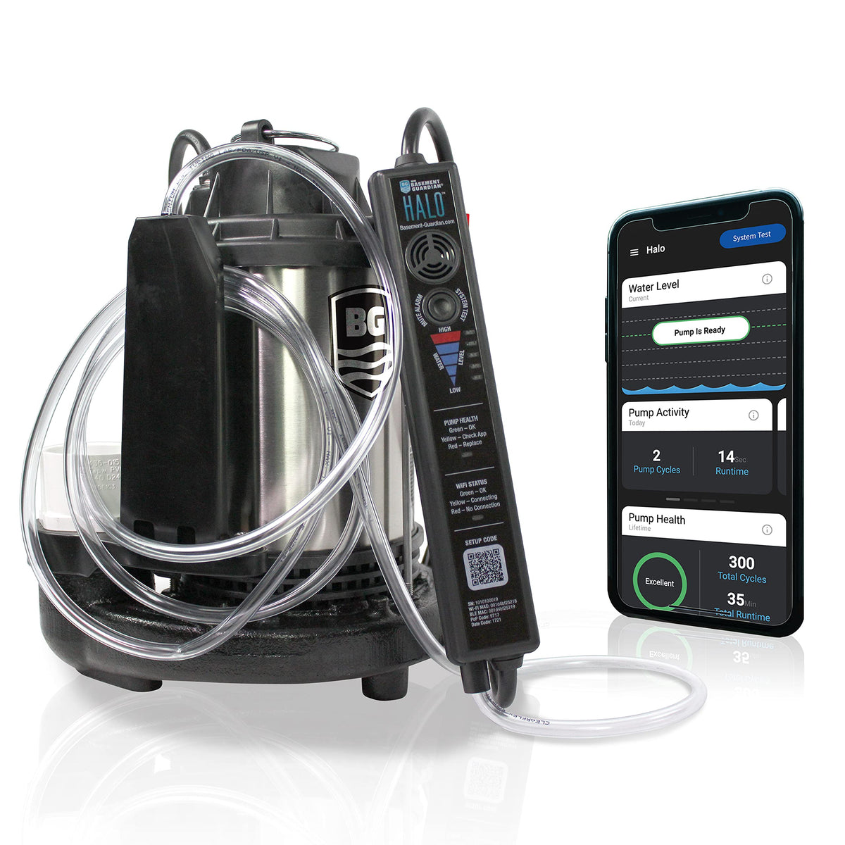 WAYNE - 3/4 HP Basement Guardian HALO - Up to 5,490 Gallons Per Hour - Digitally Connected Sump Pump Black