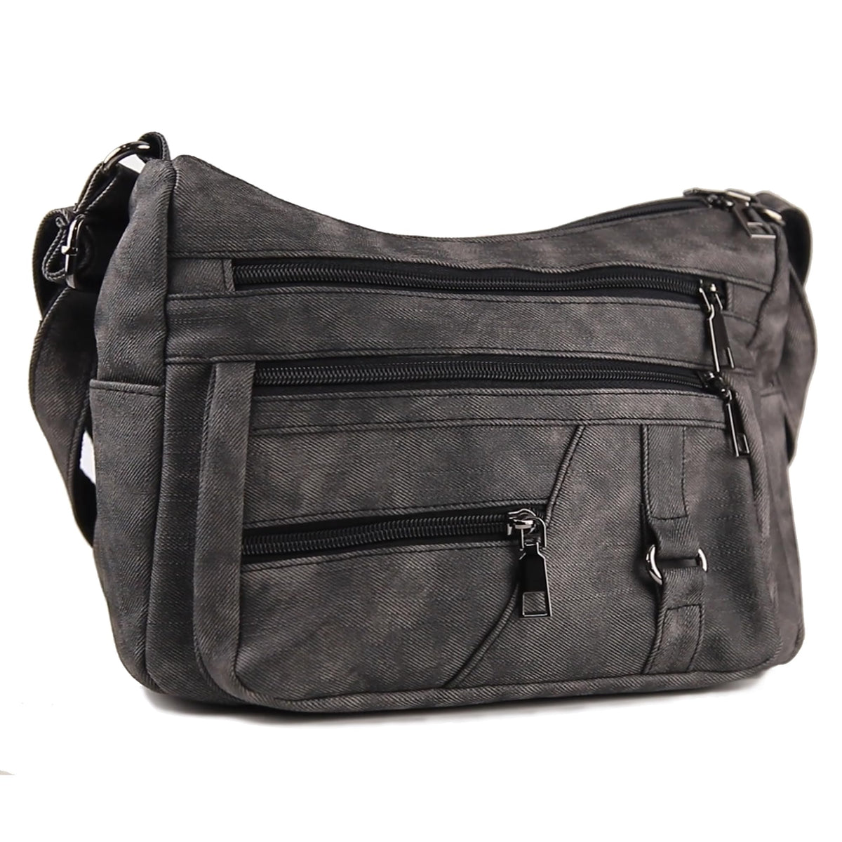 ELDA Crossbody Purse for Women Shoulder Bag Multi-Pockets Black Handbag Messenger Bag Trendy Travel Pocketbooks