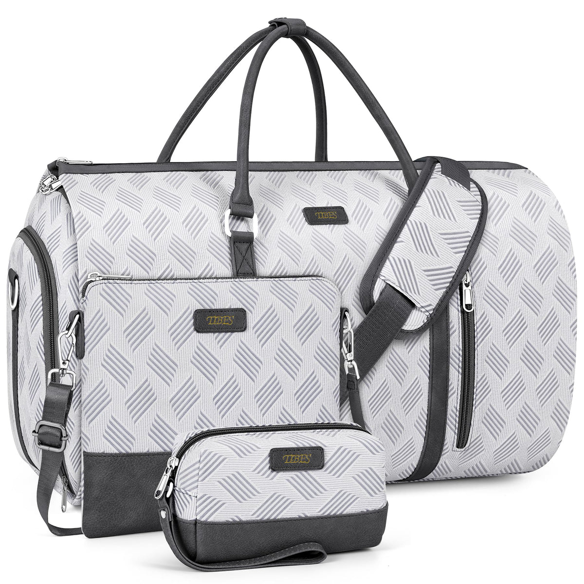 Convertible Garment Duffel Bag for Travel - Carry On Garment Bags With Toiletry Bag Large Weekender Bag for Men Women 2 in 1 Hanging Suitcase Suit Travel Duffel Overnight Bags 4pcs Set