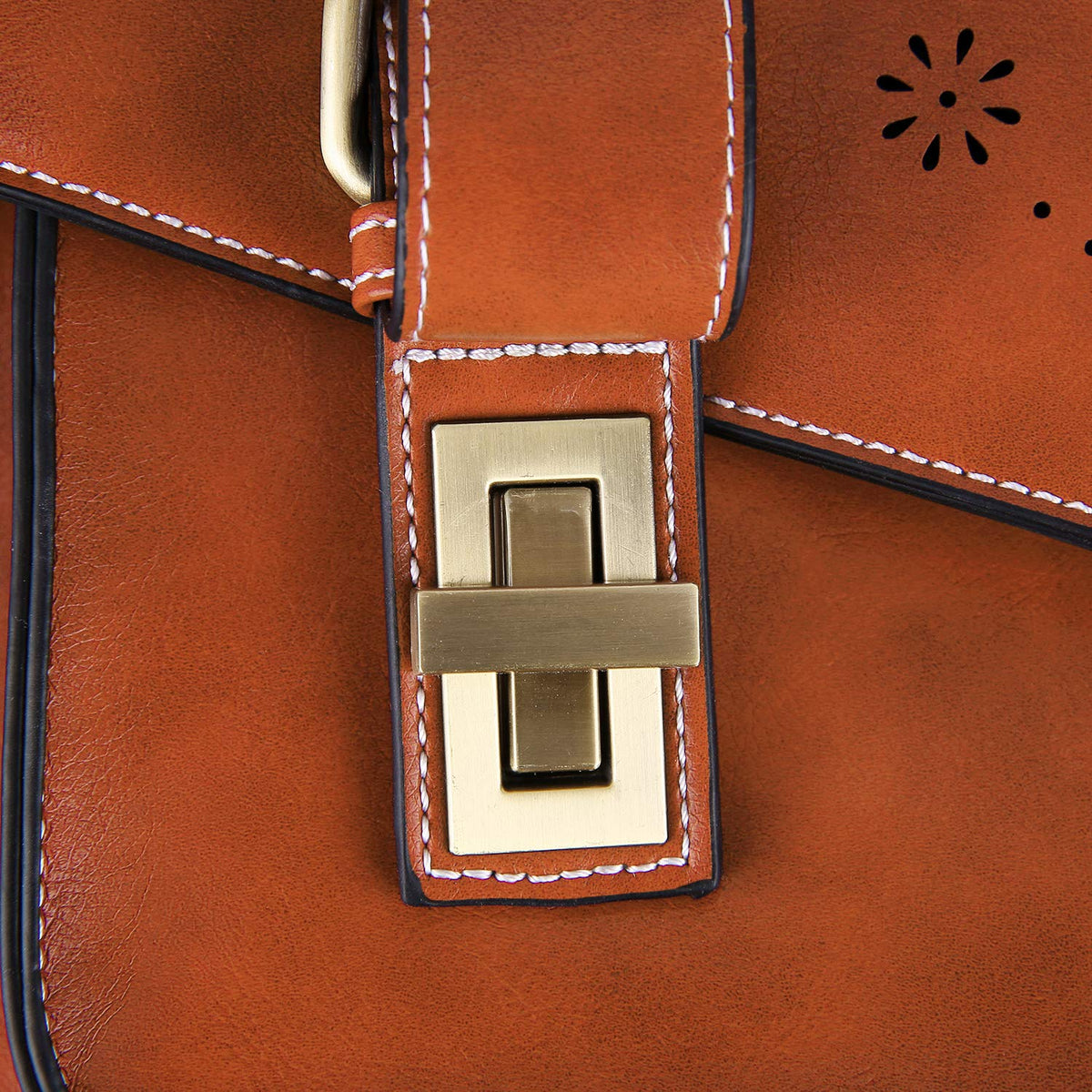 ECOSUSI Backpack for Women Briefcase Messenger Laptop Bag Vegan Leather Satchel Work Bags Fits 15.6 inch Laptops, Brown
