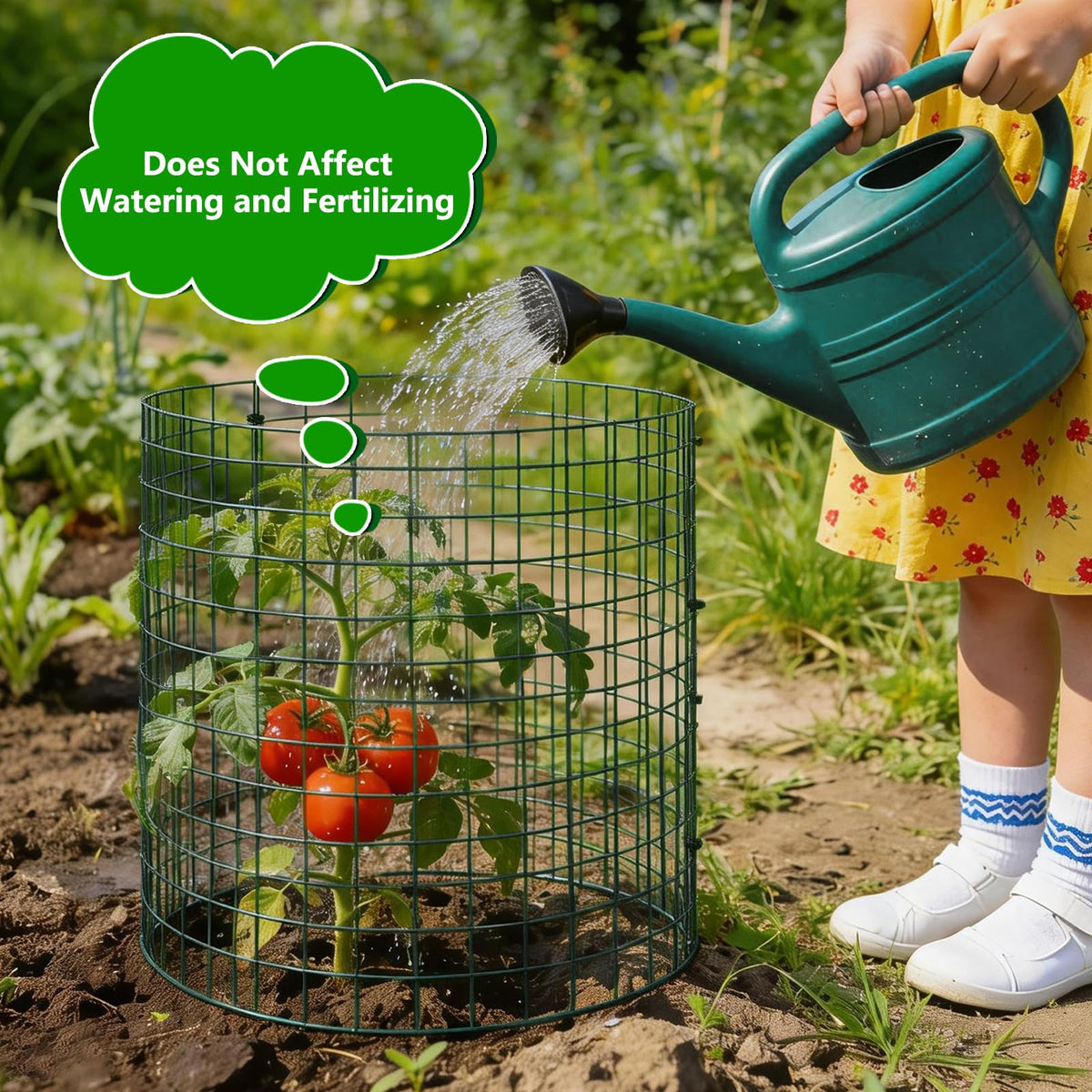 10 Pack Plant Protectors from Animals, 12''x12'' Metal Plant Cages for Outdoor Plants, Garden Plant Protector with Stakes & Zip Ties, Keep Rabbits Squirrels Out, Plant Cage for Flowers Vegetables