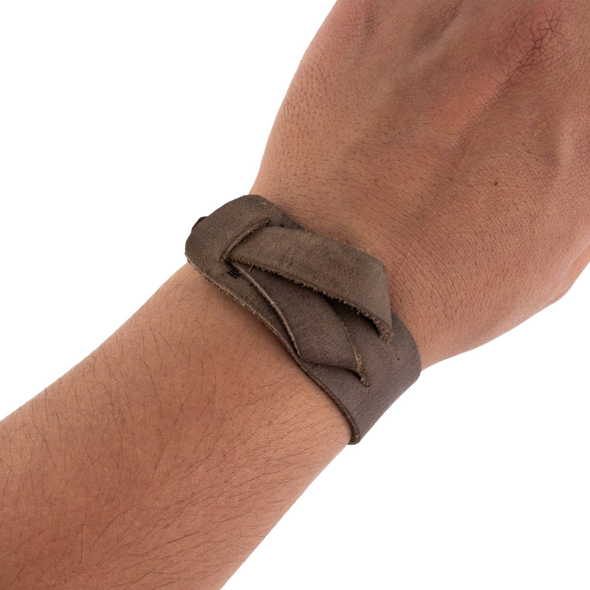 Hide & Drink, Bracelet Handmade from Full Grain Leather, Fashionable, Adjustable Wristband, Stylish Cuff (Bourbon Brown)