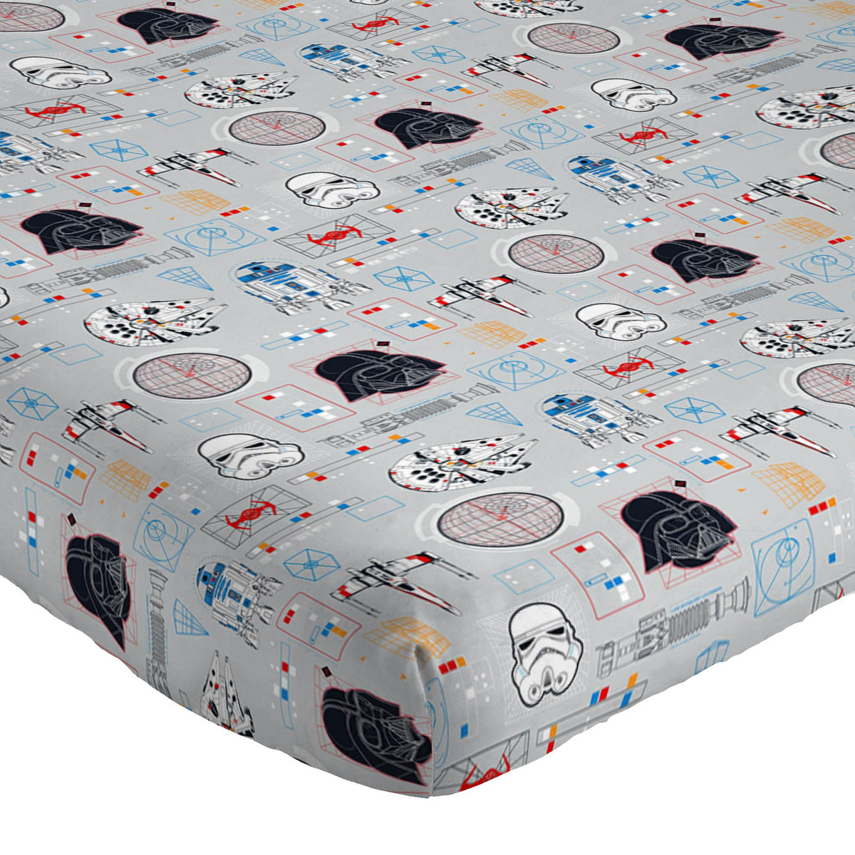 Jay Franco Kids Sheet Set with Fitted, Flat Sheets & Pillow Cover - Ultra-Soft Bedding with Pillowcase for Room Decor, Gray - Star Wars, 4 Piece Queen