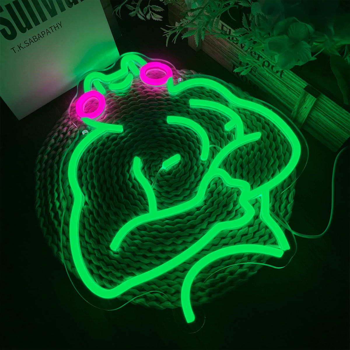 Fitness Frog Neon Sign - LED Muscle Frog Neon Light Sign 11.8x13 Inch Gym Room Wall Art USB Powered Gym Wall Decor Motivational Workout Room Home Office Art Christmas Birthday Gift