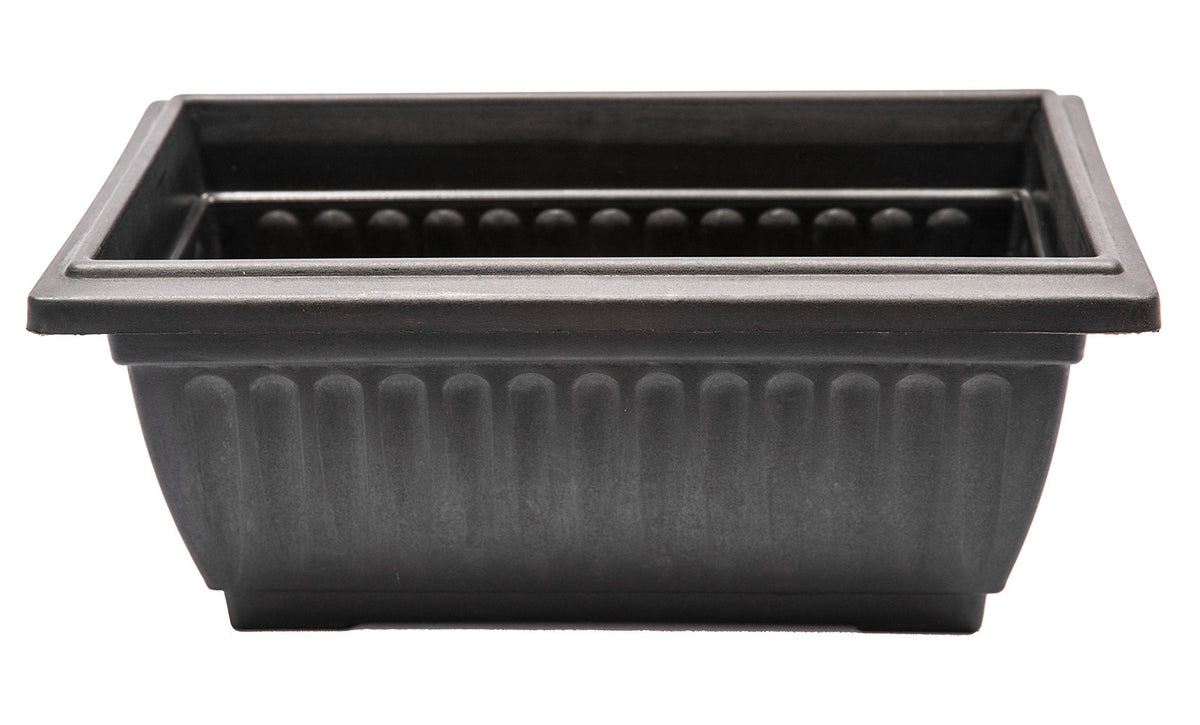 Sapphire USA 2 Pack Combo Rectangle Planter with Hole for Better Drainage for use in Garden Patio Office Ornaments Home Decor (14 Inches, Black)