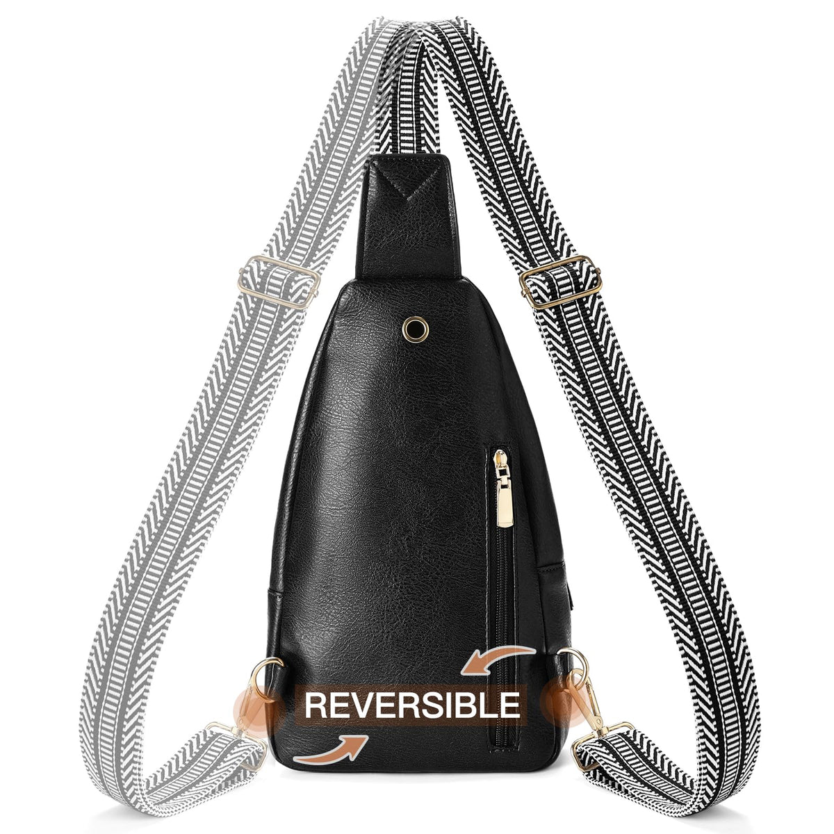 GAEKEAO Sling Bag for Women Vegan Leather Crossbody Bags Travel Fanny Packs Small Shoulder Purse Chest Bag Backpack Gifts