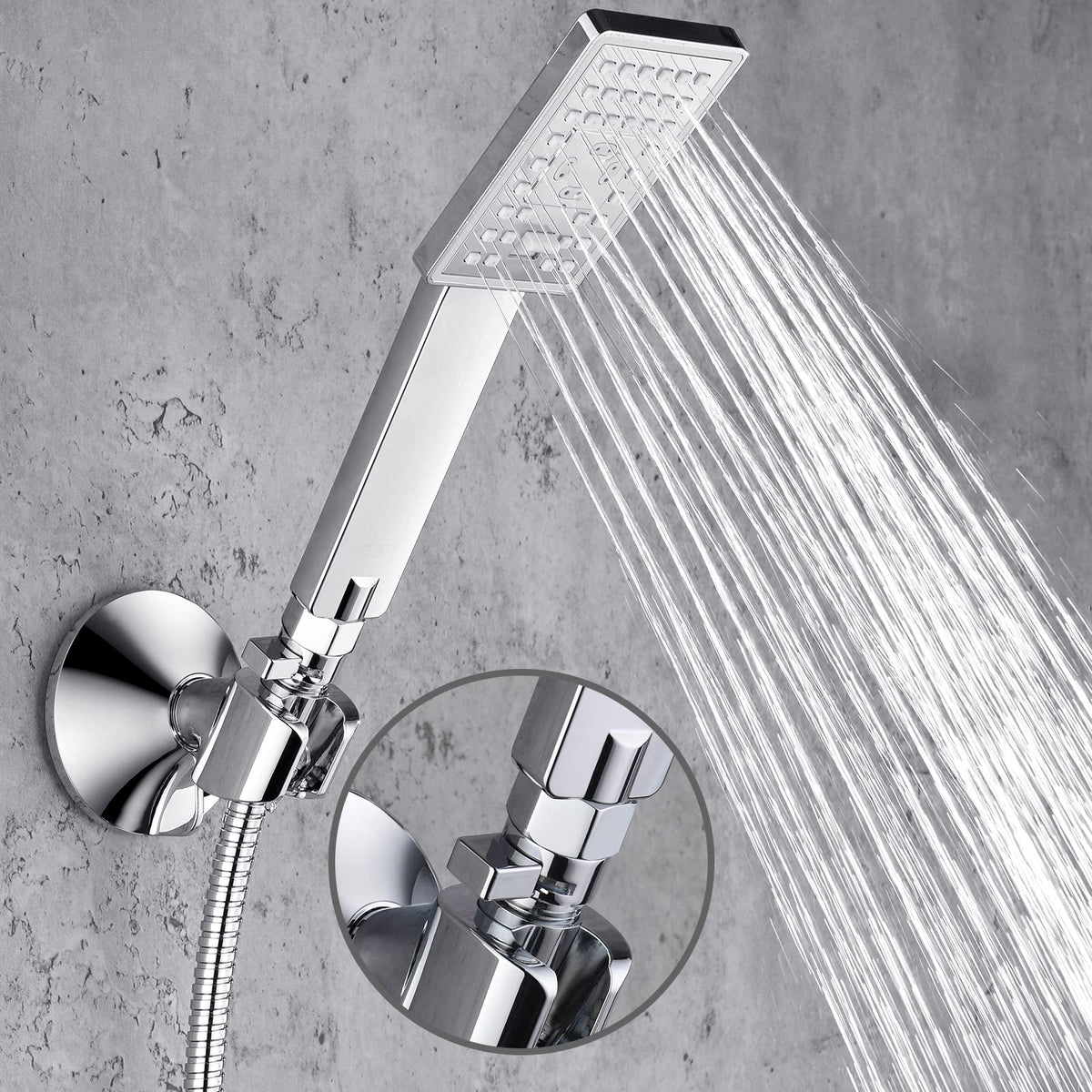 BRIGHT SHOWERS Water Flow Control Valve, Brass Shower Water Valve with Handle Lever, Flow Regulator Water-Saver Volume, Chrome