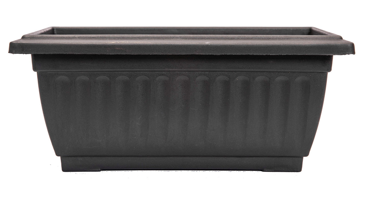 Sapphire USA 2 Pack Combo Rectangle Planter with Hole for Better Drainage for use in Garden Patio Office Ornaments Home Decor (14 Inches, Black)
