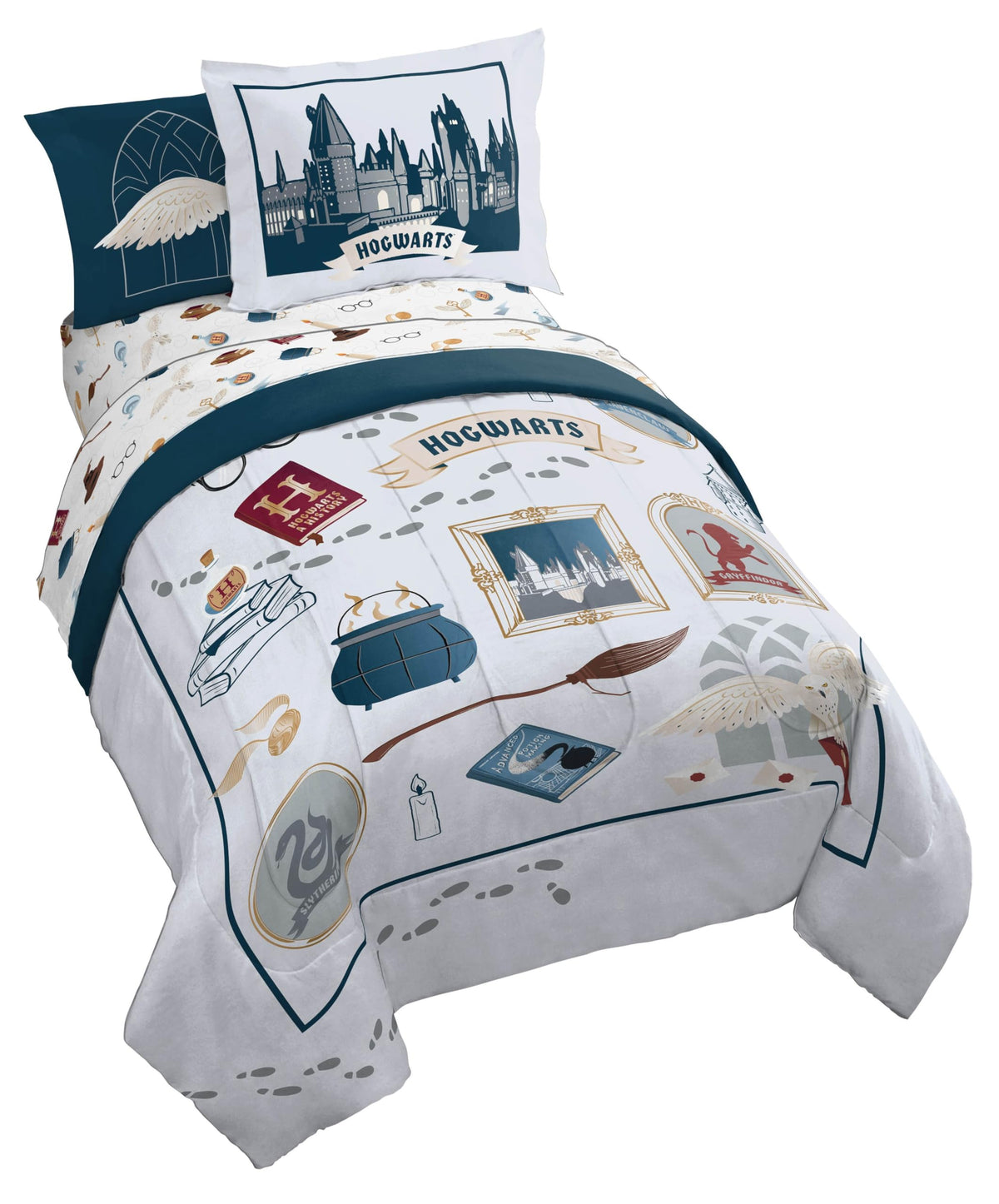 Jay Franco Kids Bed Set, Dark Grey, Harry Potter, 7 Piece Full