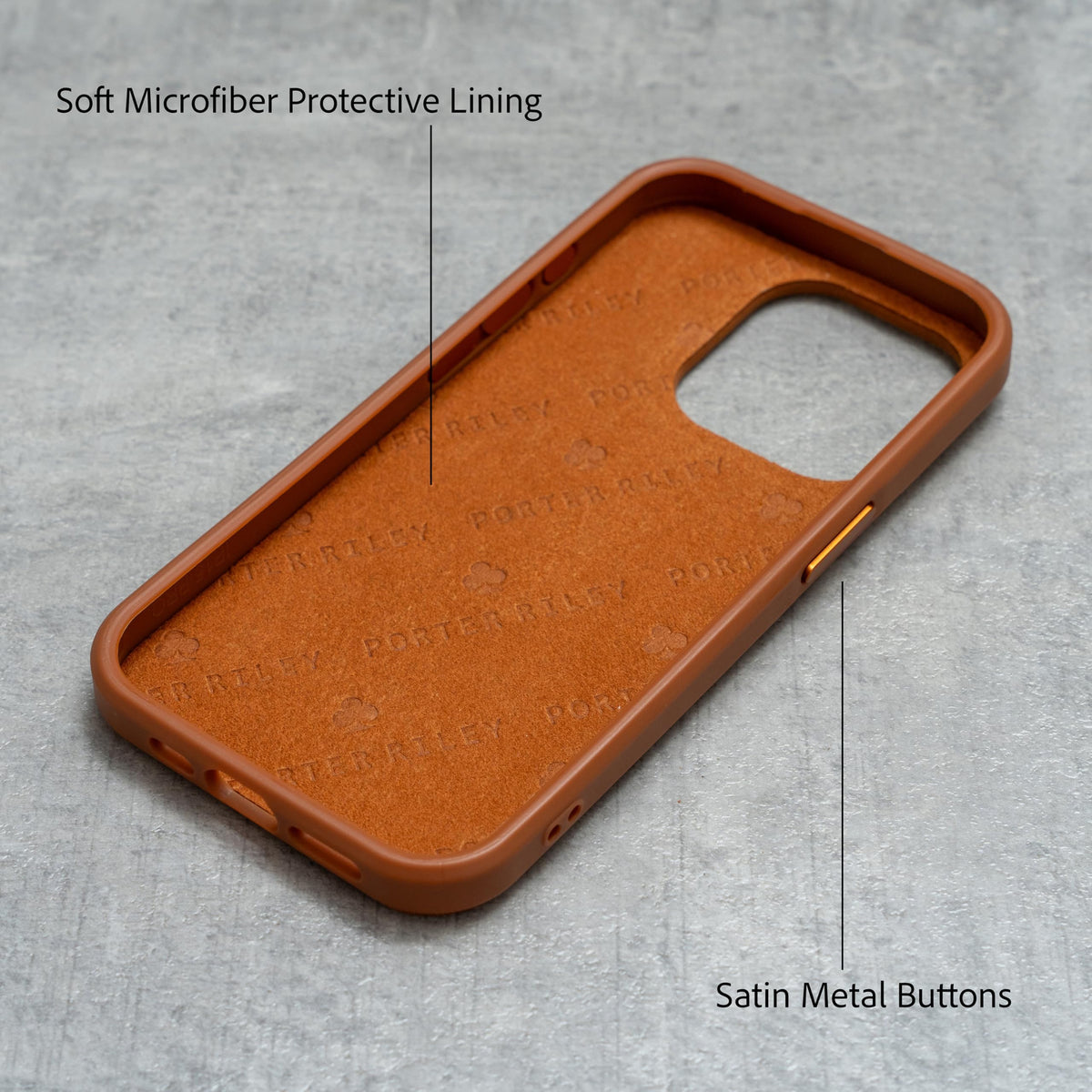Porter Riley - Premium Leather Case Compatible with iPhone 16 Pro Max. Slim line Bumper Case Compatible with MagSafe – Genuine Leather Cover (Tan)