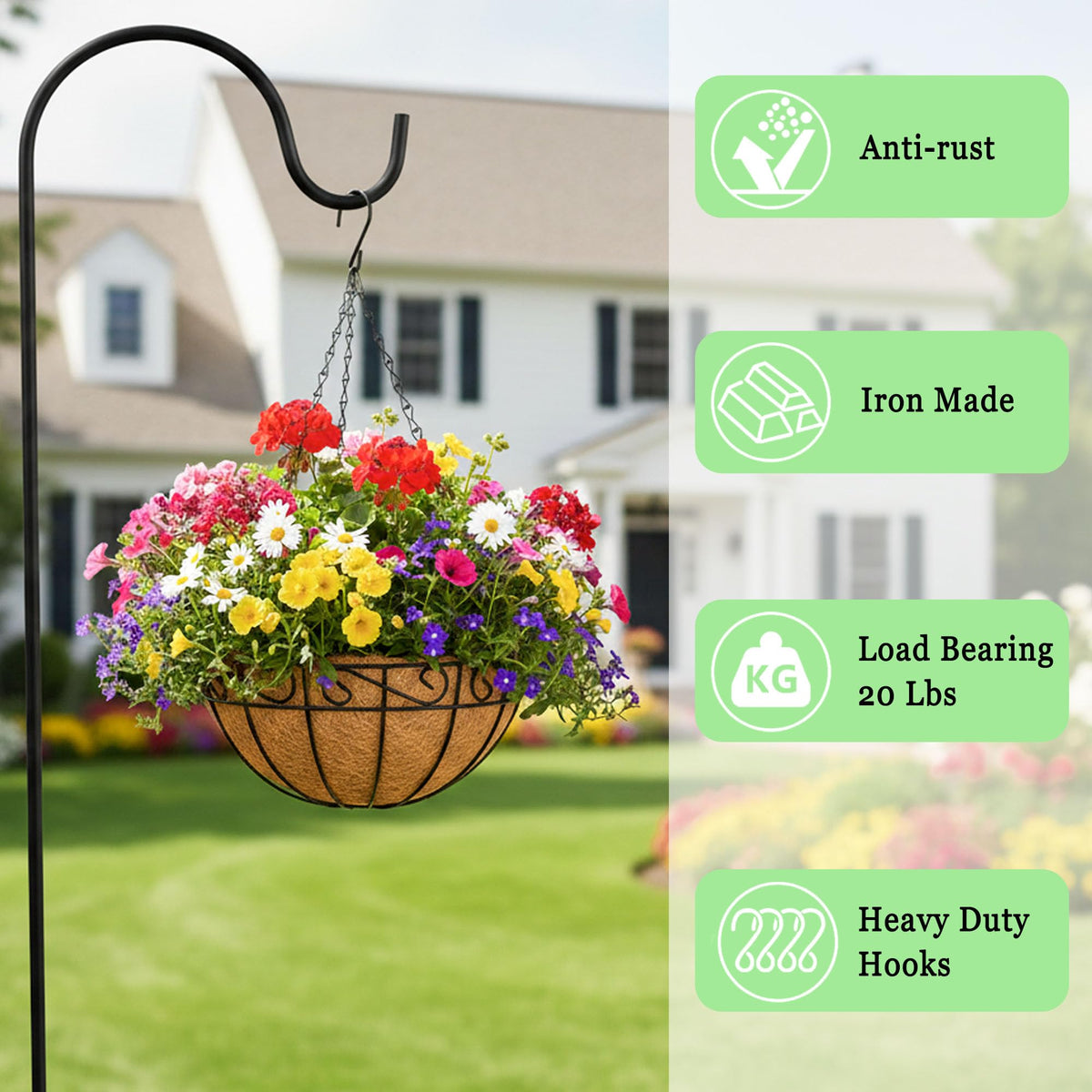 SMYAXUNW 6pcs19.7inch Hanging Basket Planter Hanging Chain，Replacement Plant Hangers for Bird Feeders,Planters Wind Chimes and Decorative