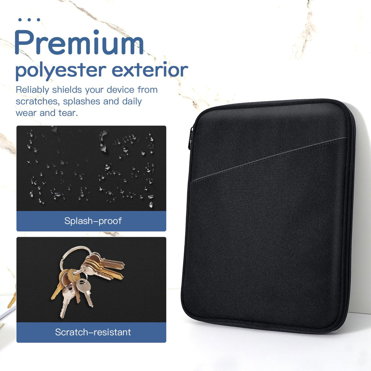 Dadanism 9-11" Tablet Sleeve Bag Carrying Case for iPad (A16) 11th Gen 11", iPad 10th Gen 10.9" Air 5/4, iPad Air M4/Pro 11", iPad 9/8/7th, Galaxy Tab A11+ Plus 11", Remarkable 2 10.3", Black