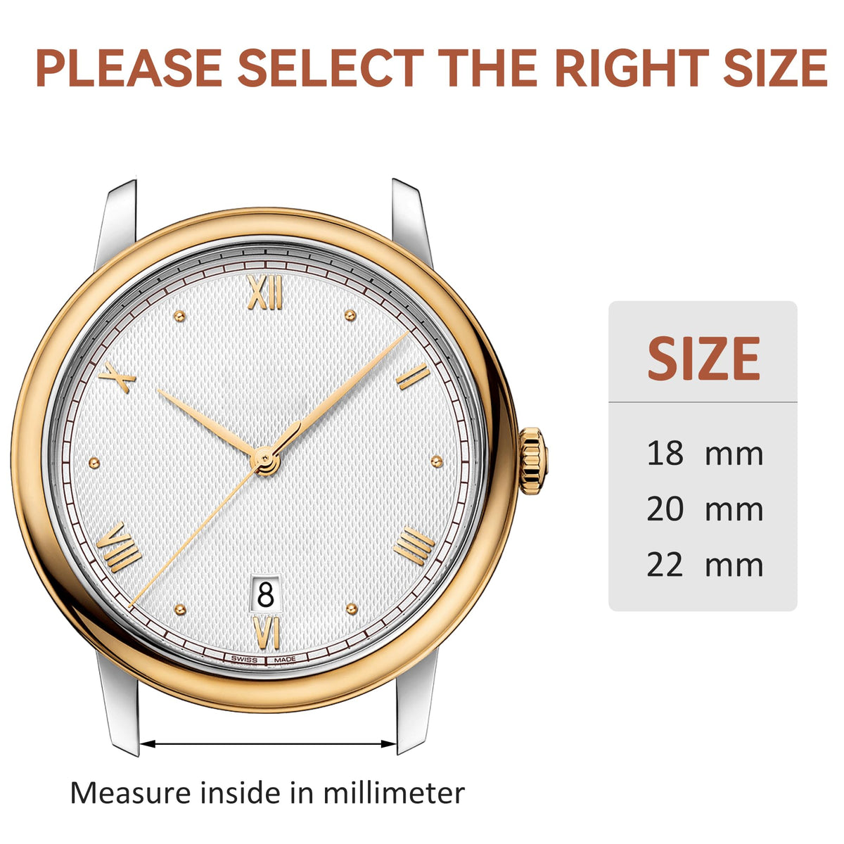 EACHE 22mm Leather Watch Band for Men Top Grain, Quick Release Leather Watch Straps Italy Pueblo Tan