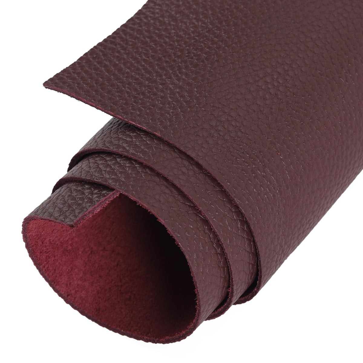 Shkira 24''X12'' Genuine Burgundy Brown Dotted Leather Sheets for Hobby Workshops - Tooling Square - 2.0MM Thick Genuine Top Full Grain Oil Tan - Thick Leather Pieces