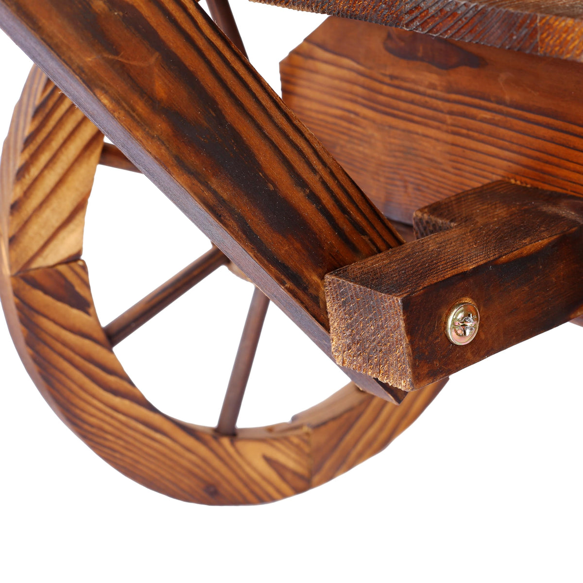 SwingIt Wood Wagon Flower Planter Pot Stand W/Wheels Home Garden Outdoor Decor