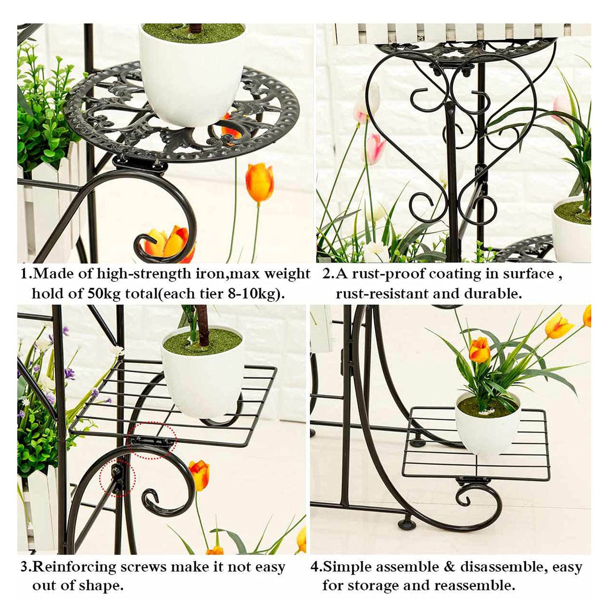iumLeap Flower Stand Tricycle Plant Stand Flower Pot Cart Bicycle Holder Rack for Home Garden Patio Plant Stand