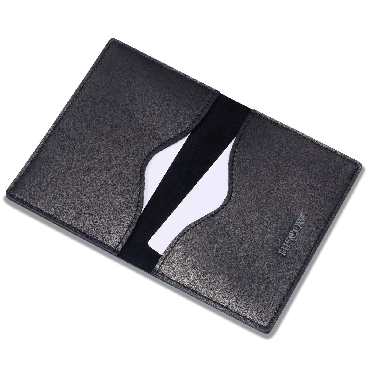 HISCOW Minimalist Thin Bifold Card Holder - Italian Calfskin