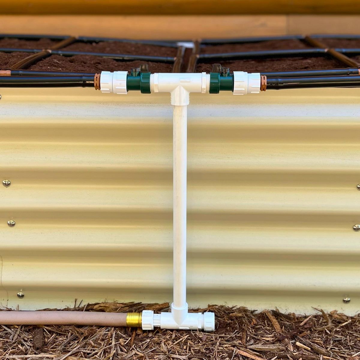 Garden Grid Manifold - 16" Tall, Double Style | Link All of Your Garden Grids So They Water Together | Ideal for Side-By-Side Garden Grid Connections
