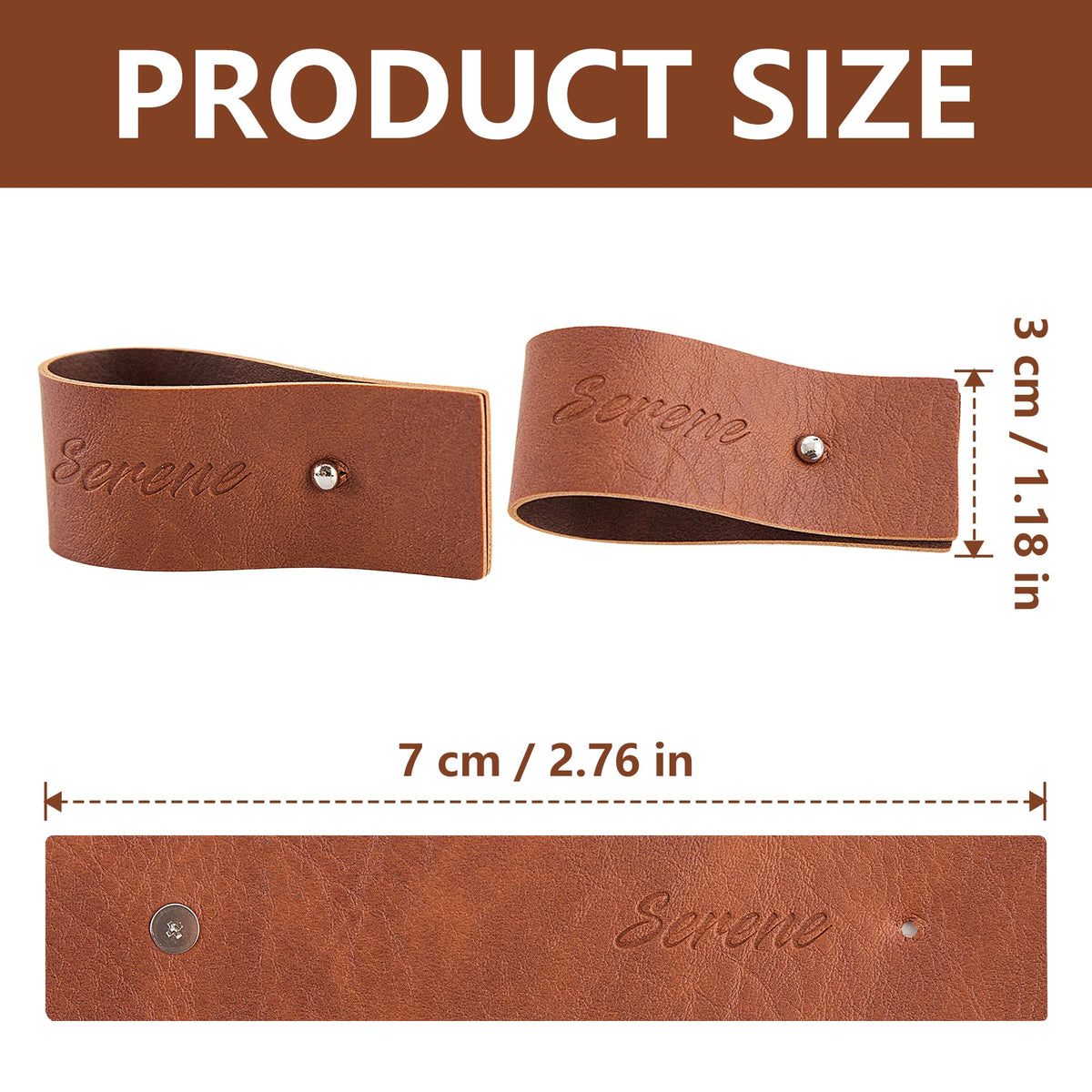 Reddish Brown Napkin Rings Set of 6 – Elegant Leather Napkin Ring Holders, Double-Sided Waterproof, Durable Table Decor for Easter, Weddings & Dinner Parties, Stylish Table Setting Accessories