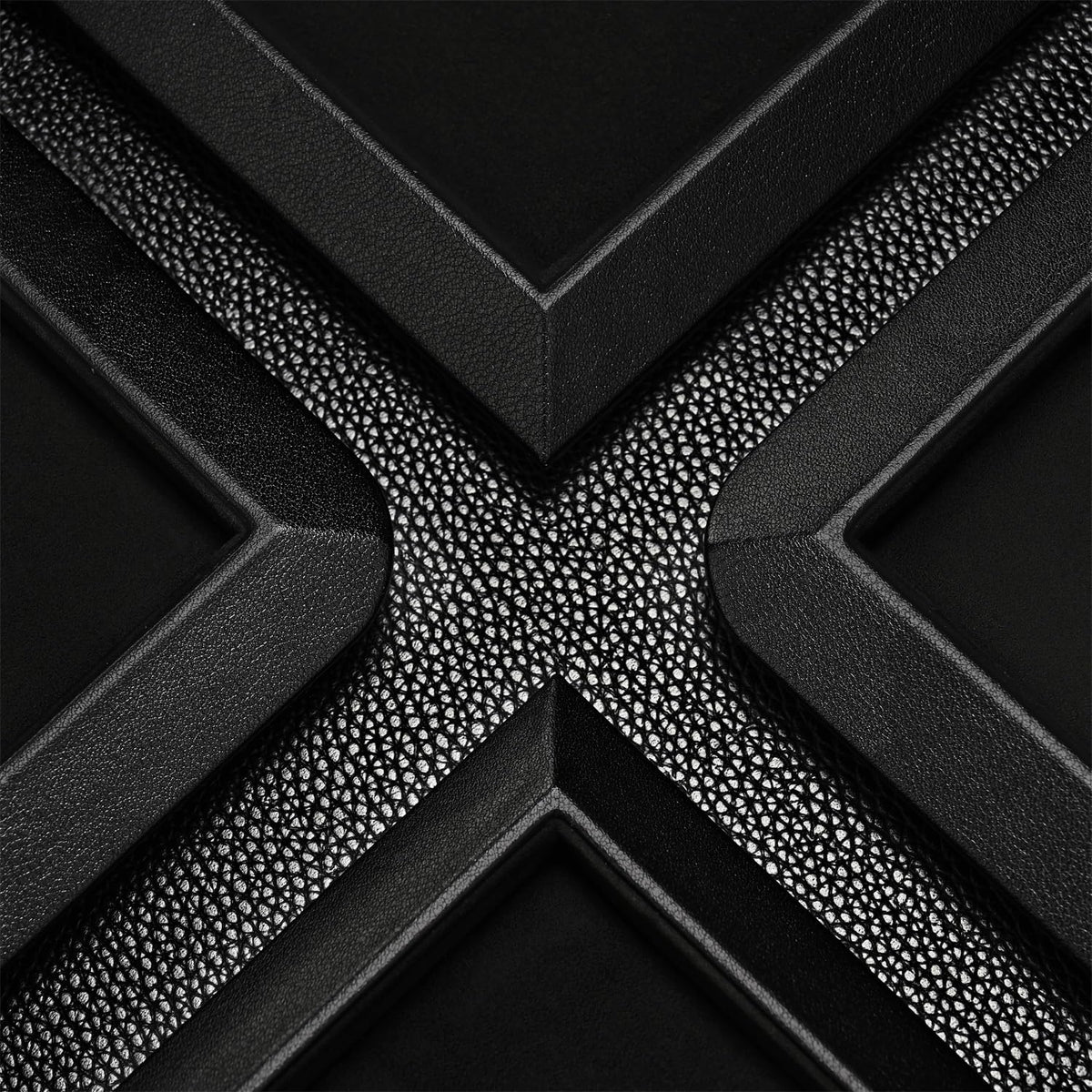 Oirlv Black Leather Jewelry Display Tray with Microfiber Lining, Premium Square Corner Organizer