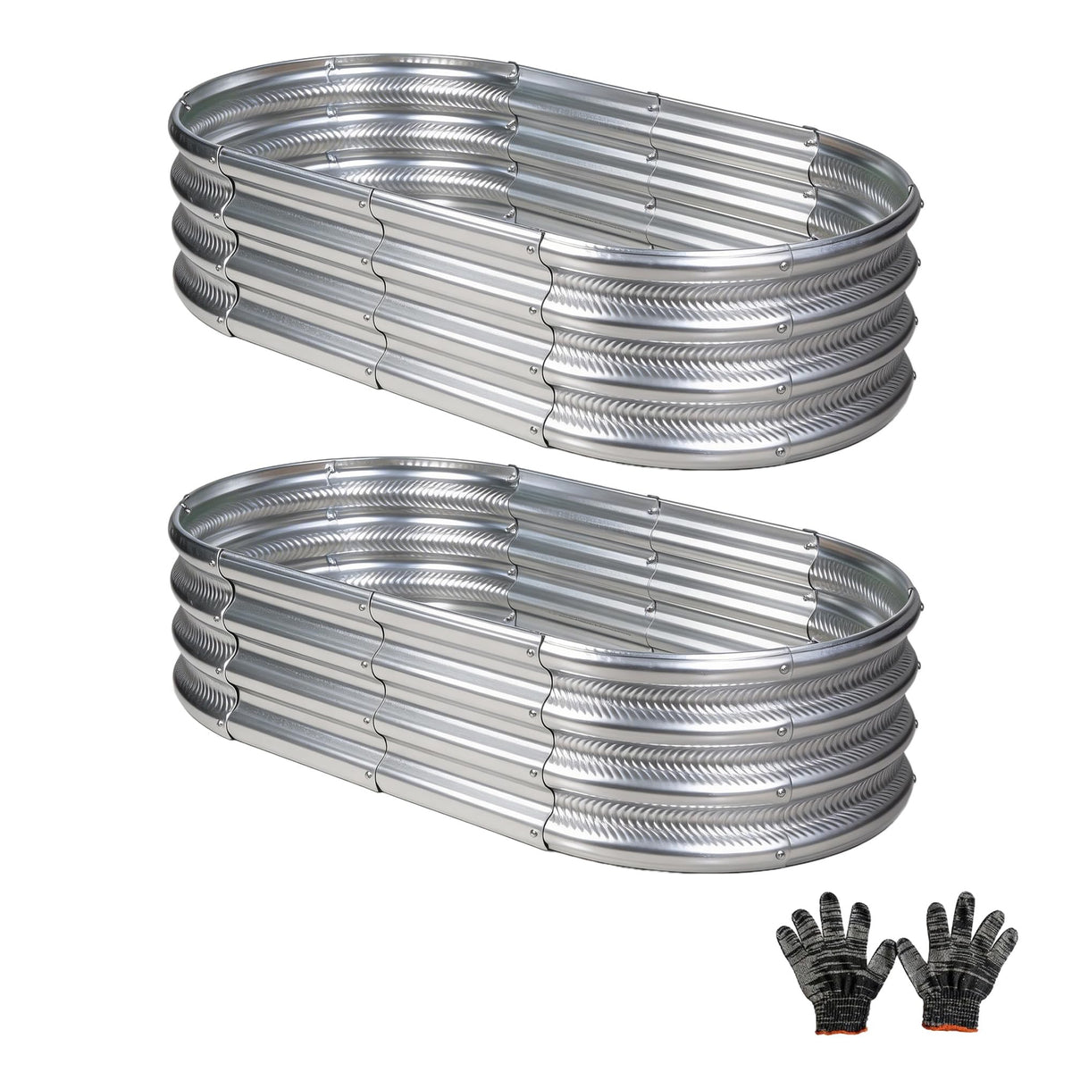 Gartist 2 pcs 4×2×1 ft Raised Garden Bed for Outdoor, Easy Assembly Galvanized Planter Box for Vegetables, Flowers & Herbs