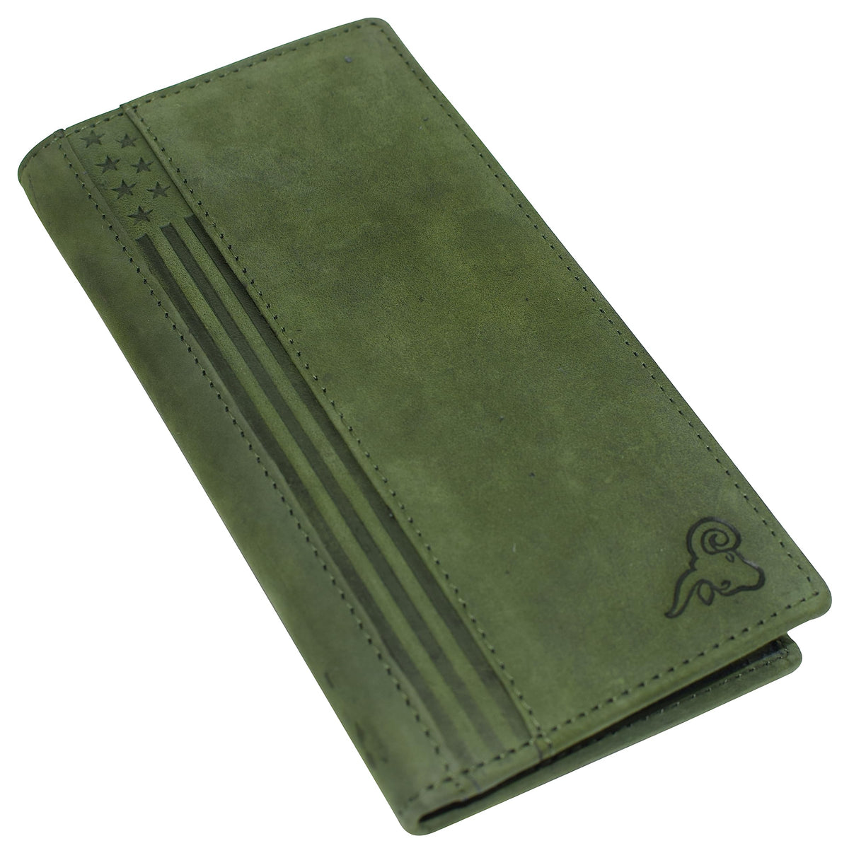 Genuine Leather Checkbook Cover For Men & Women Checkbook Holder Wallet RFID Blocking USA Series (Bright Green)