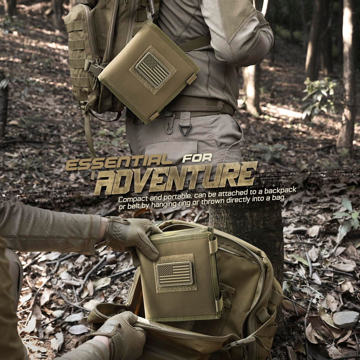 LIVANS Tactical Pouch Military Map Case Holder Army Foldable Map Storage Pouch Multifunctional for Outdoors or Hiking - 13"x10" Clear Viewing Area,1000D Oxford + Waterproof TPU