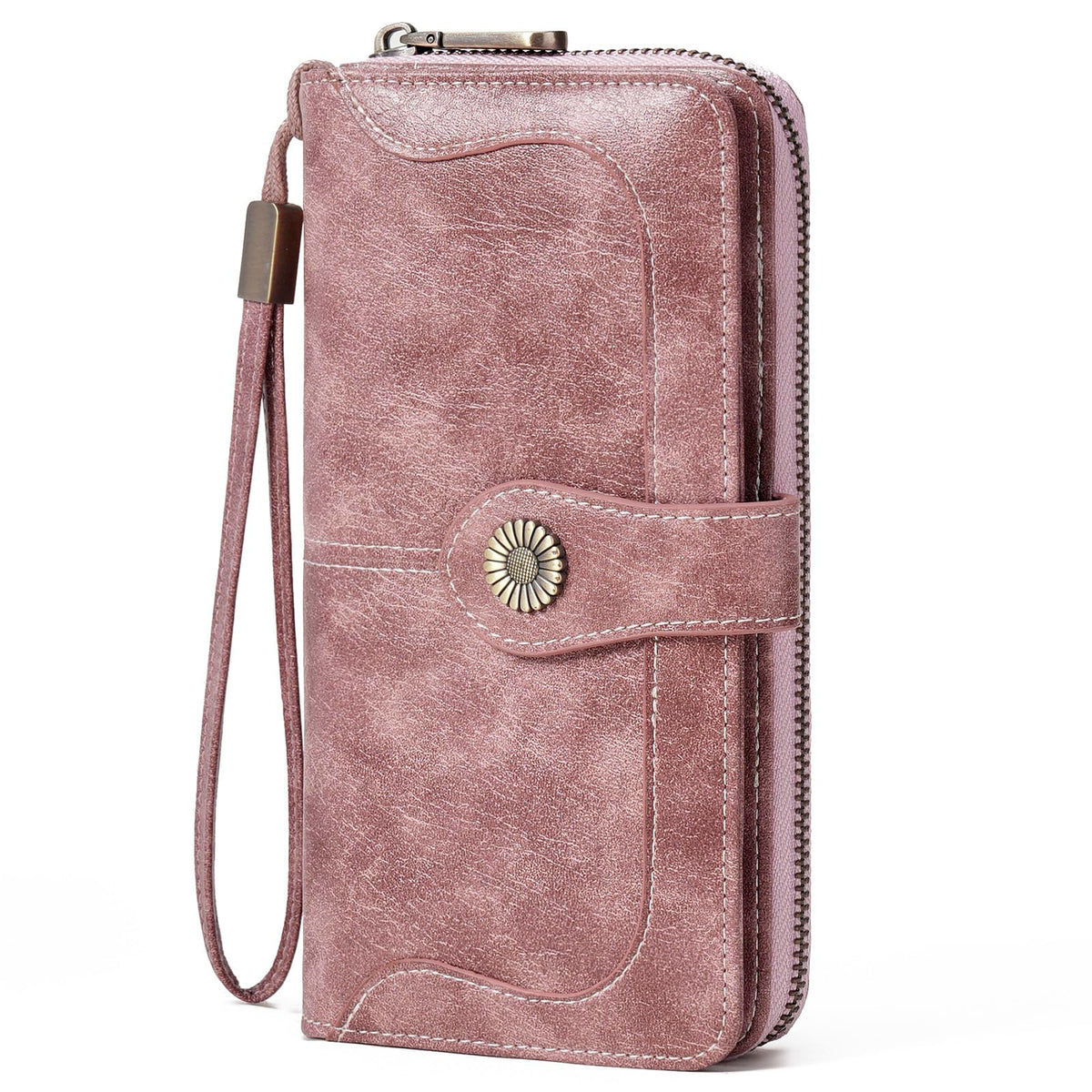 FALAN MULE Womens Wallet RFID Blocking Large Capacity Bifold Leather Credit Card Holder with Zipper Pocket Purse