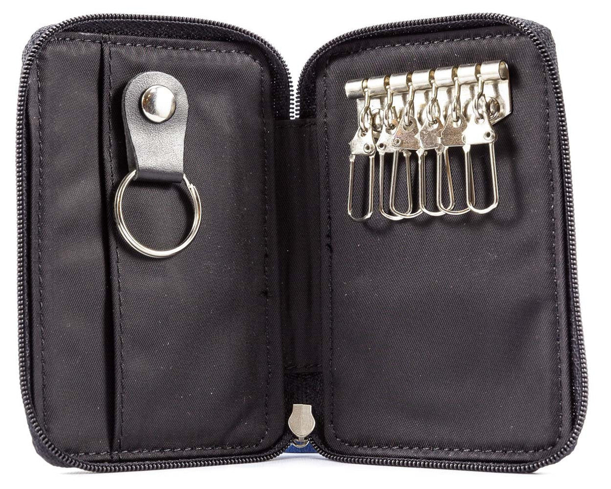 Big Skinny Leather Slim Key Case, Holds Up to 3 Cards, Black