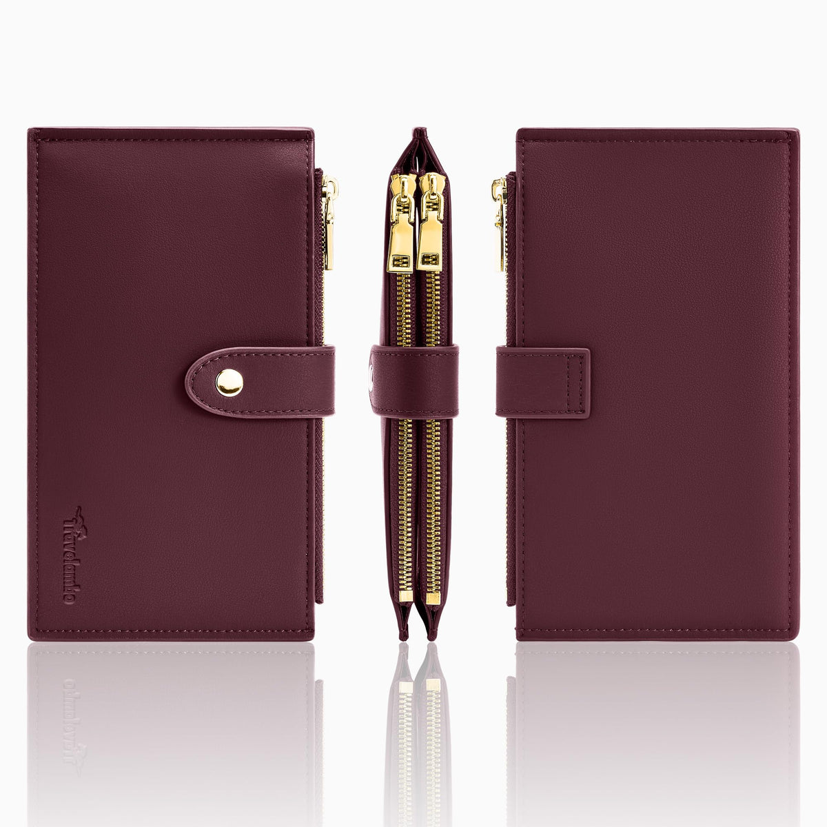 Travelambo Leather Wallets for Women Slim RFID Blocking Bifold Credit Card Holder Wallet