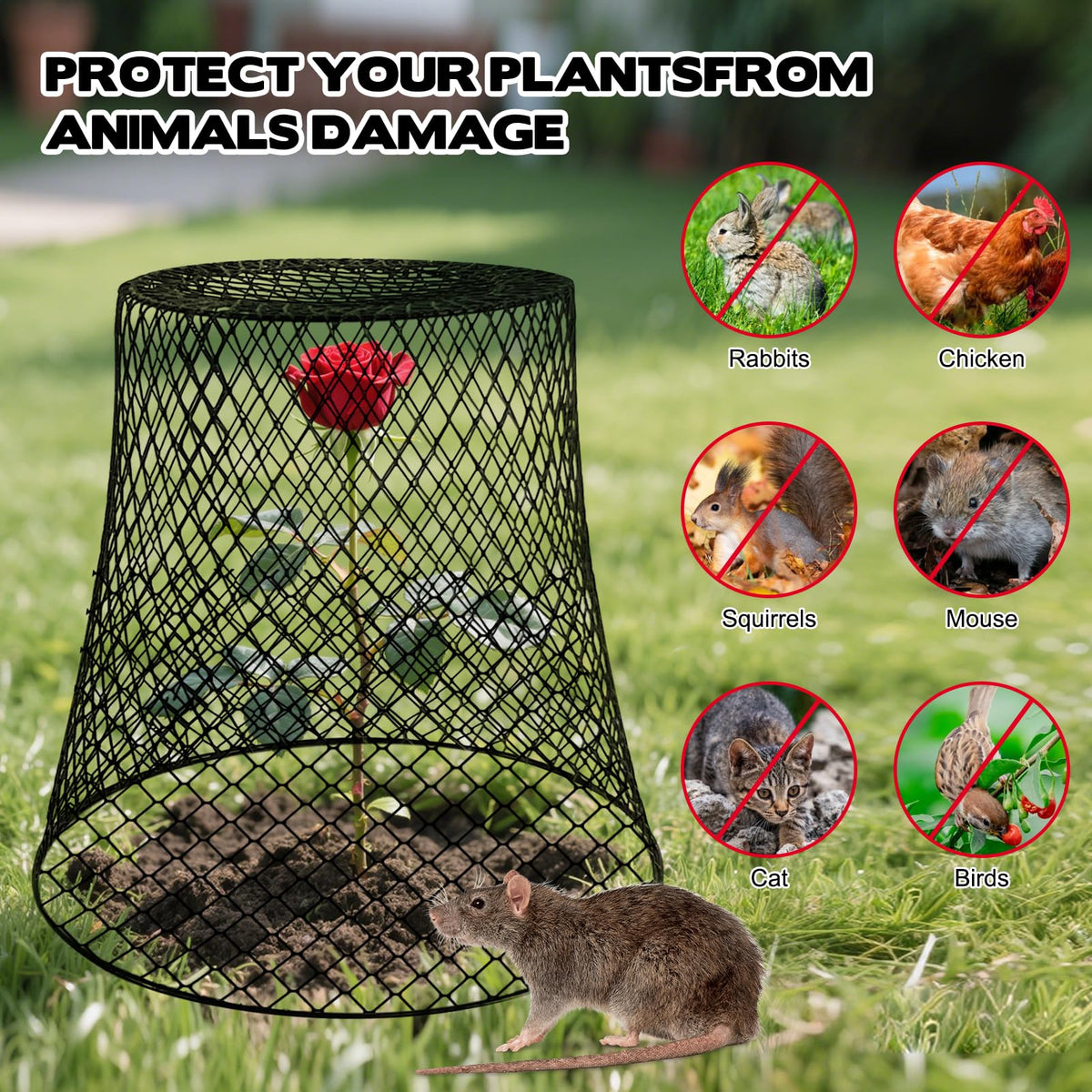 Hlimior 15 Sets of Chicken Wire Cloche Plant Covers Garden Netting, Heavy Duty Chicken Wire Plant Covers Protectors from Animals for Keeping Bunnies Chicken Squirrels Birds Other Out 9.13×9.13 in