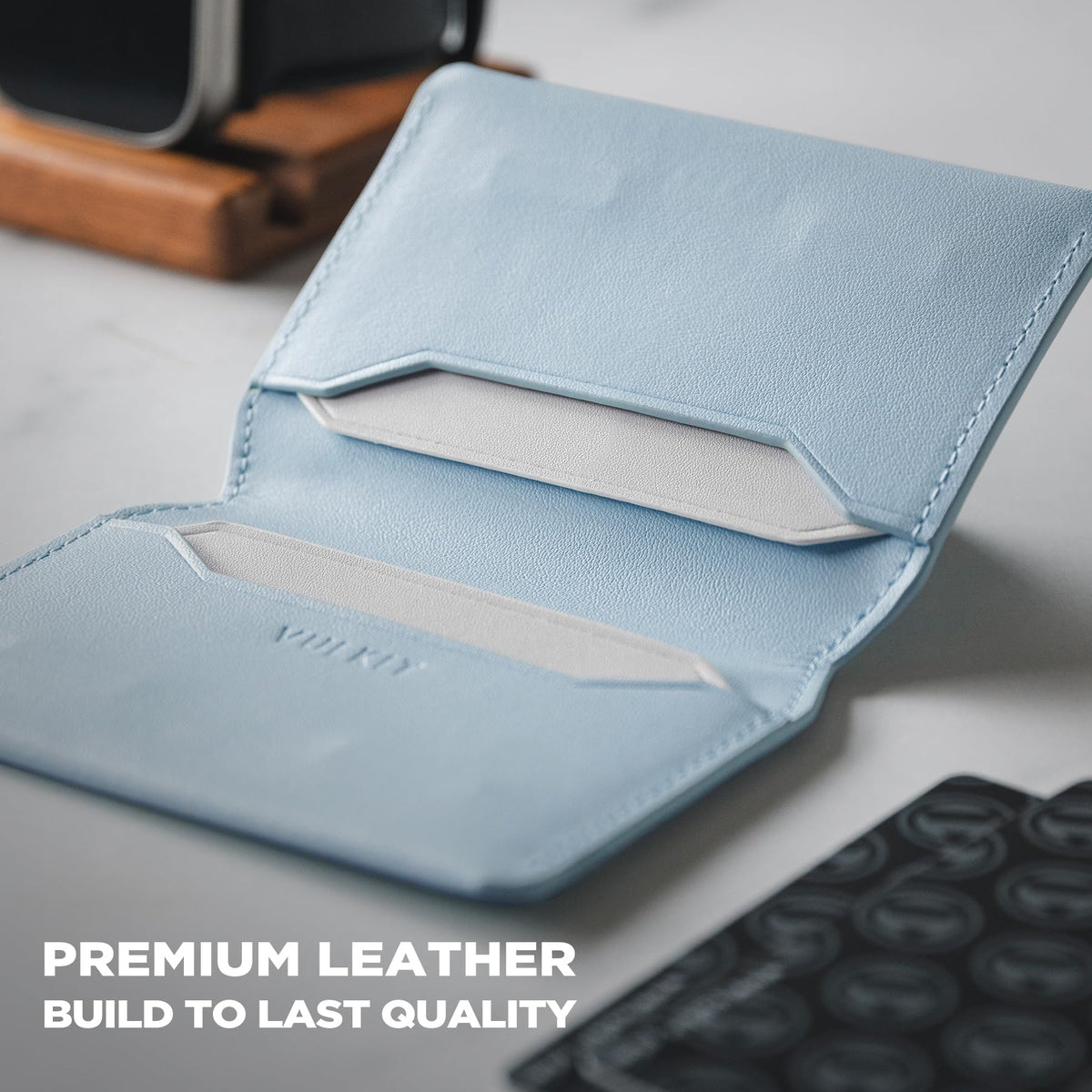 VULKIT Slim Minimalist Card Holder RFID Blocking Leather Credit Card Holder Front Pocket Wallet Magnetic Closure