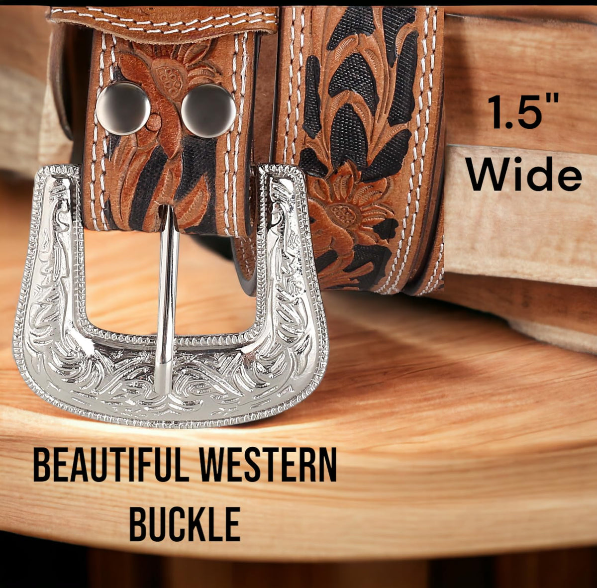 F&L CLASSIC mens Western full grain Leather belt Strap w/Snaps for Interchangeable Buckles, USA,7-941-04-size 36
