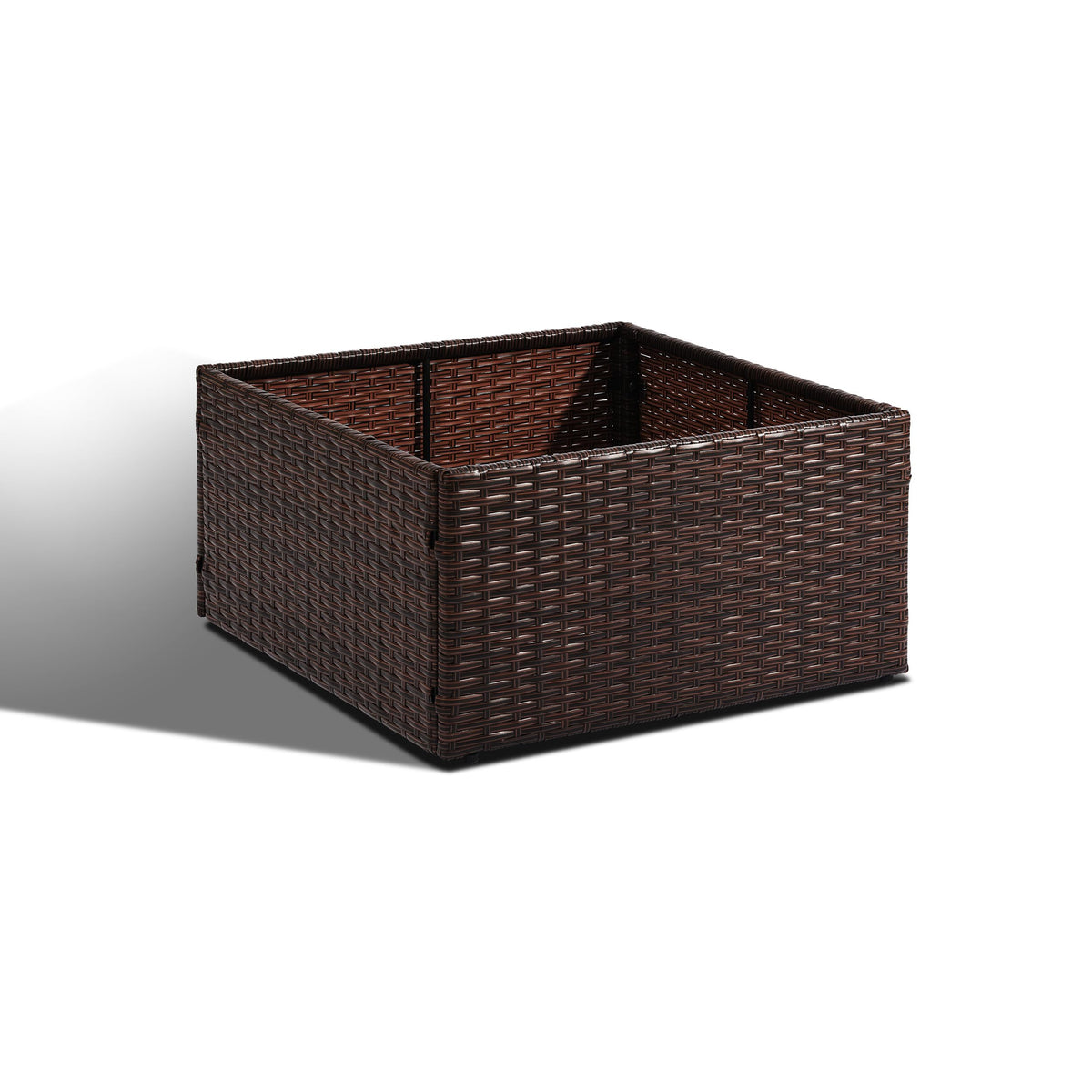 SUNNYPARK Mailbox Posts Wrap Planter Box, 24-inch Handmade Rattan Planter for 4x4 6x6 Posts, All-Weather Decorative Flower Box for Outside