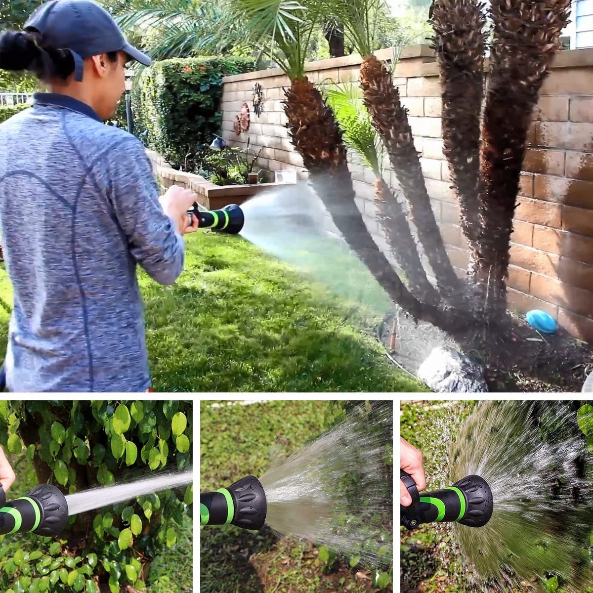 GREEN MOUNT GSFNG98 Garden Hose Nozzle, Fireman's Hose Heavy Duty Nozzle, Premium Constructed Sprayer with Ergonomic Handle for Arthritis