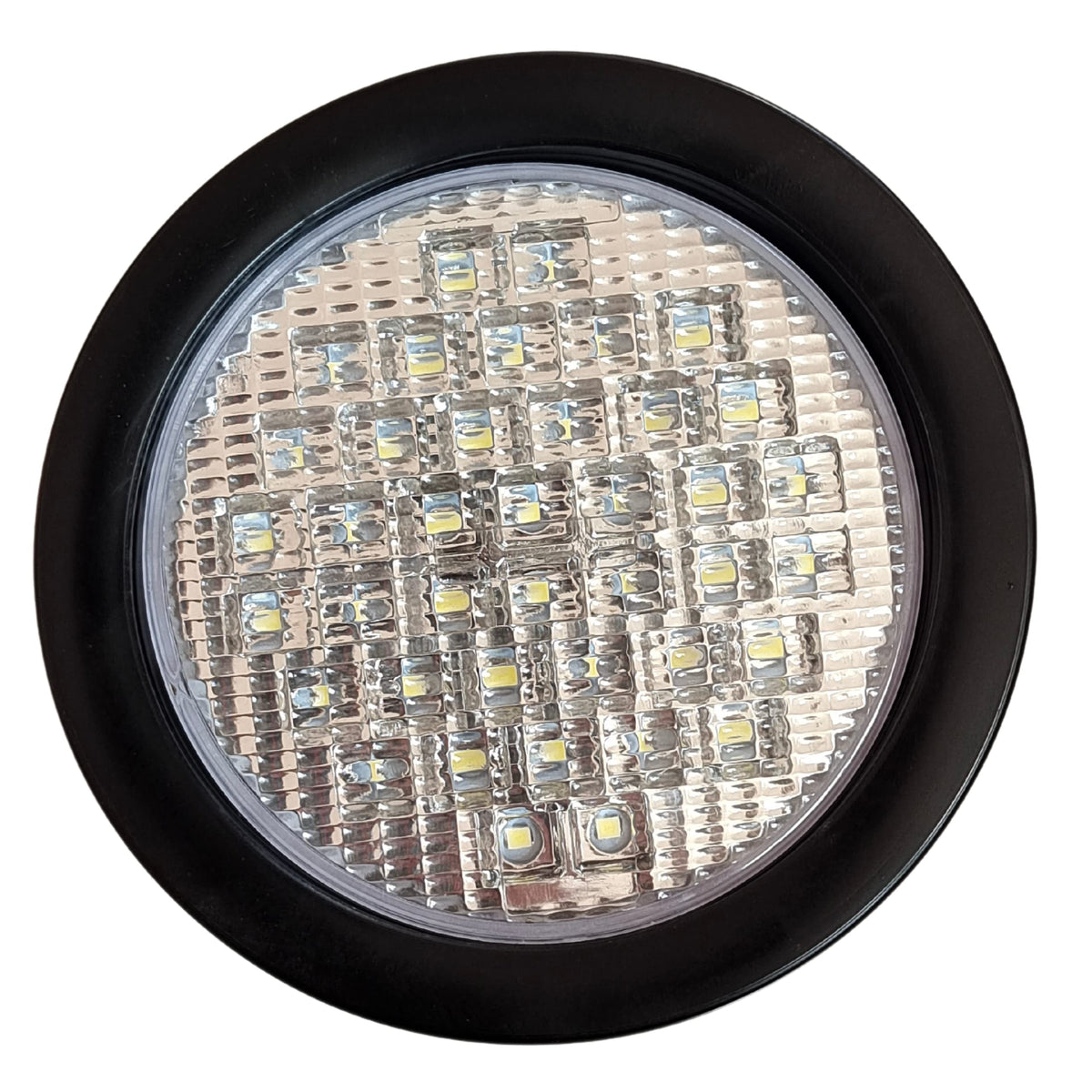 All Star Truck Parts 4in Round LED Backup Lights, 40 Diodes, Waterproof, Rubber, Model ASA440W2, 2x White