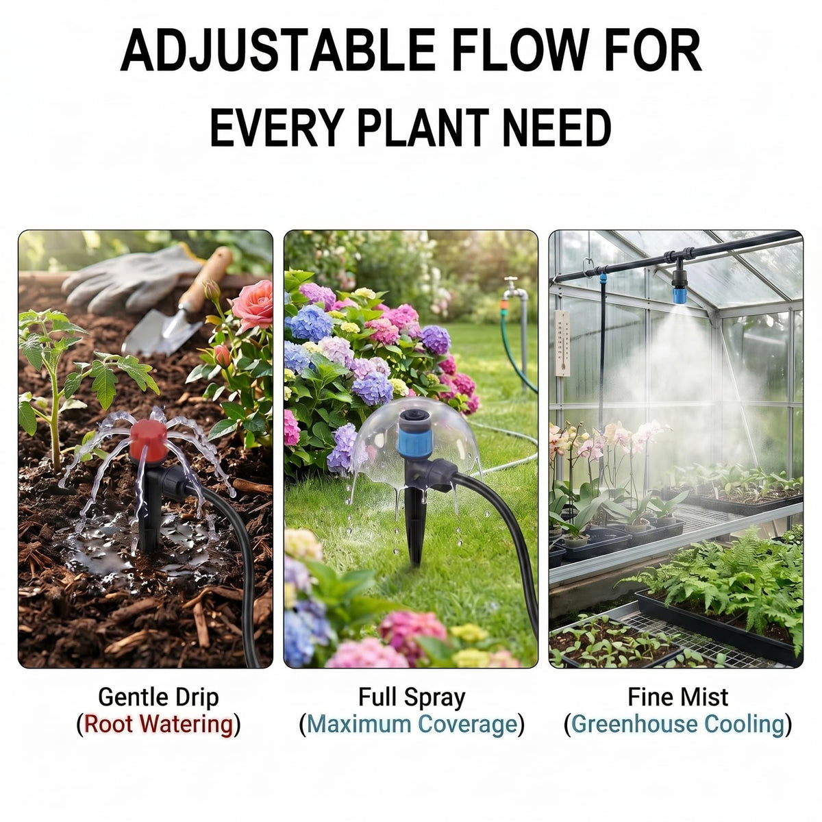 Drip Irrigation Kit – 230FT Automatic Garden Watering System with Quick-Connect 1/4" & 1/2" Fast-Lock Tubing, Adjustable Nozzles & Sprinklers for Greenhouse, Lawn, Potted Plants