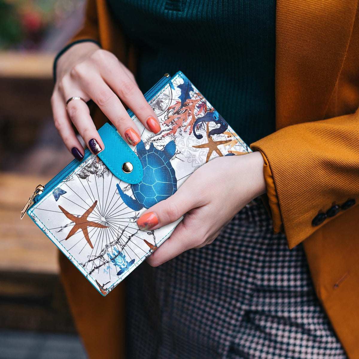 Travelambo RFID Wallet Women Large Size Bifold Multi Card Wallet Case with Zipper Pocke Credit Card Holder for Women