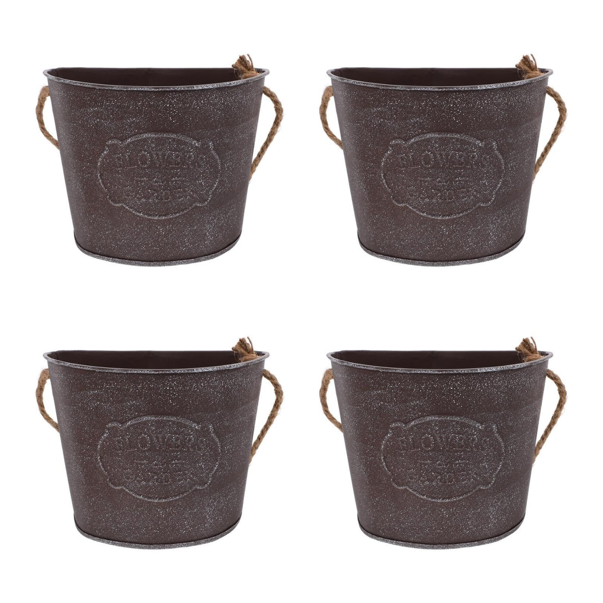 GANAZONO Wall Hanging Flowerpot 4-Pack 6.69X5.51X12.59In Iron Art Planters with Lanyard Wall-Mounted Plant Holders for Indoor Outdoor Succulents Mini Plants