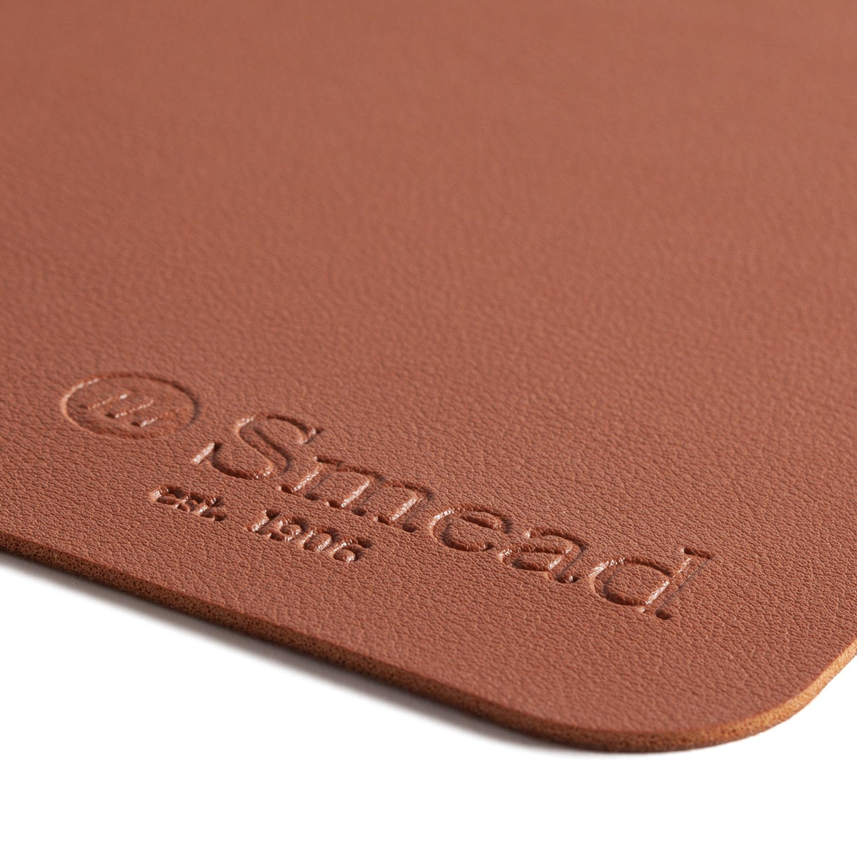 Smead Desk Pad, Vegan Leather Desk Mat with Non-Slip Faux Suede Backing, Perfect Desk Organizer for Office Decor, 36” x 17” Large, Saddle (64827)