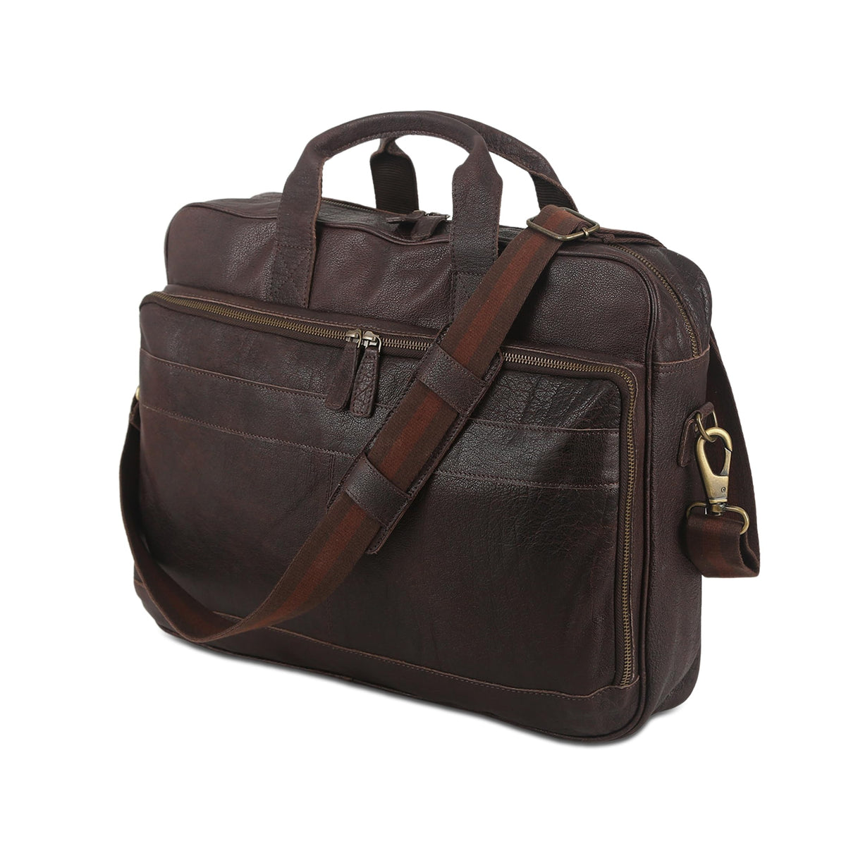 Leather briefcase 18 Inch Laptop Messenger Bags for Men and Women Best Office briefcase Satchel Bag (Brown)