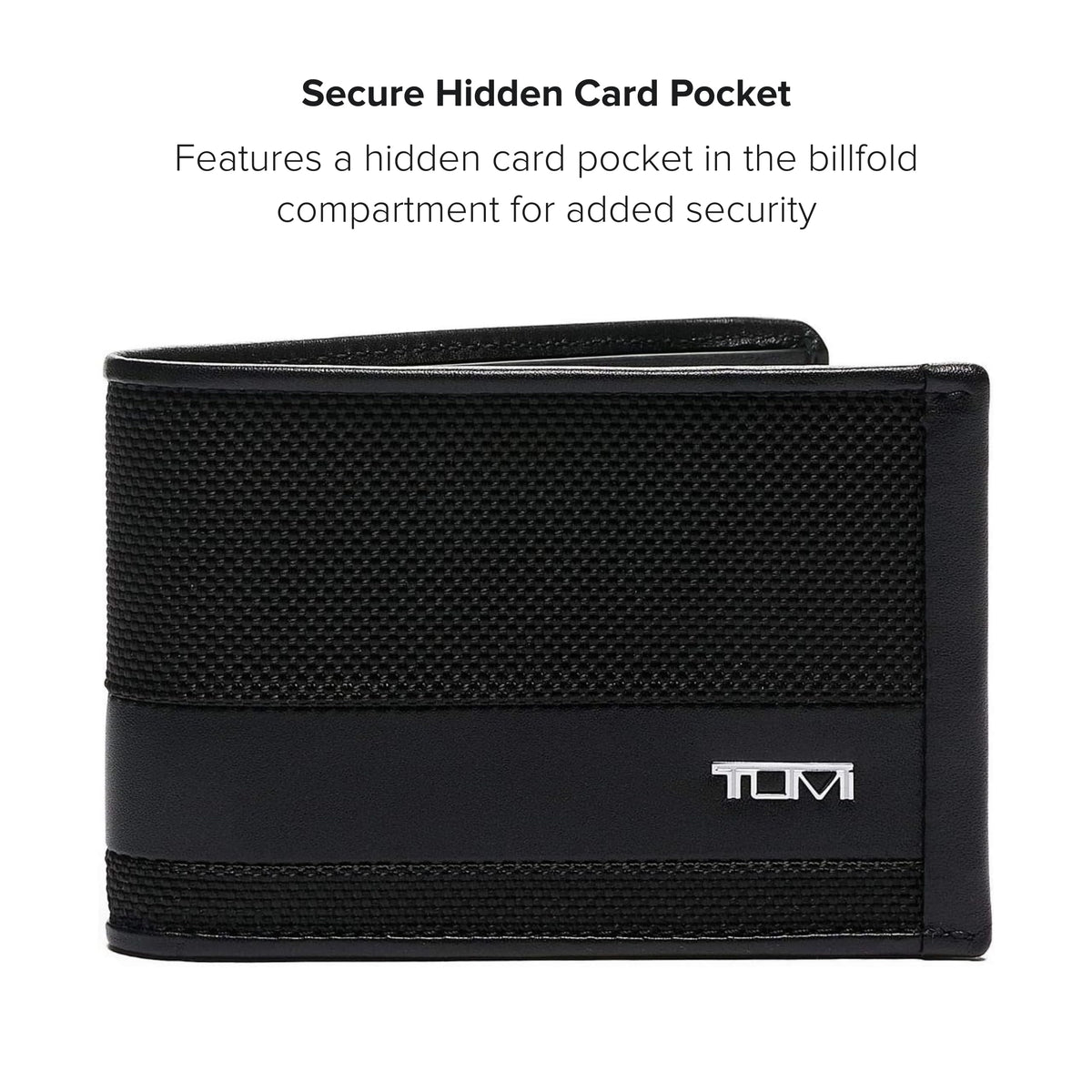 TUMI - Alpha Slim Single Billfold - Men's Ballistic Nylon Wallet - Hidden Card Pocket - Black