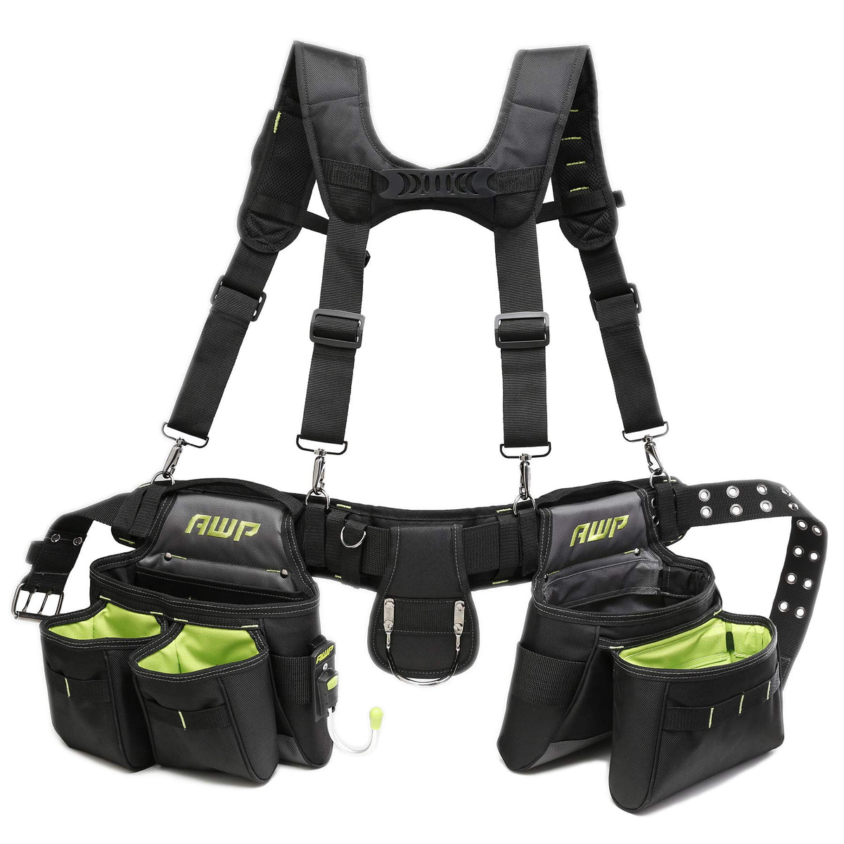 AWP Tool Belt Rig, Durable Heavy-Duty Multi-Pocket Organizer, Adjustable Waist Belt for Carpenters, Electricians, and Men’s Construction Work Gear, 1L-50-2
