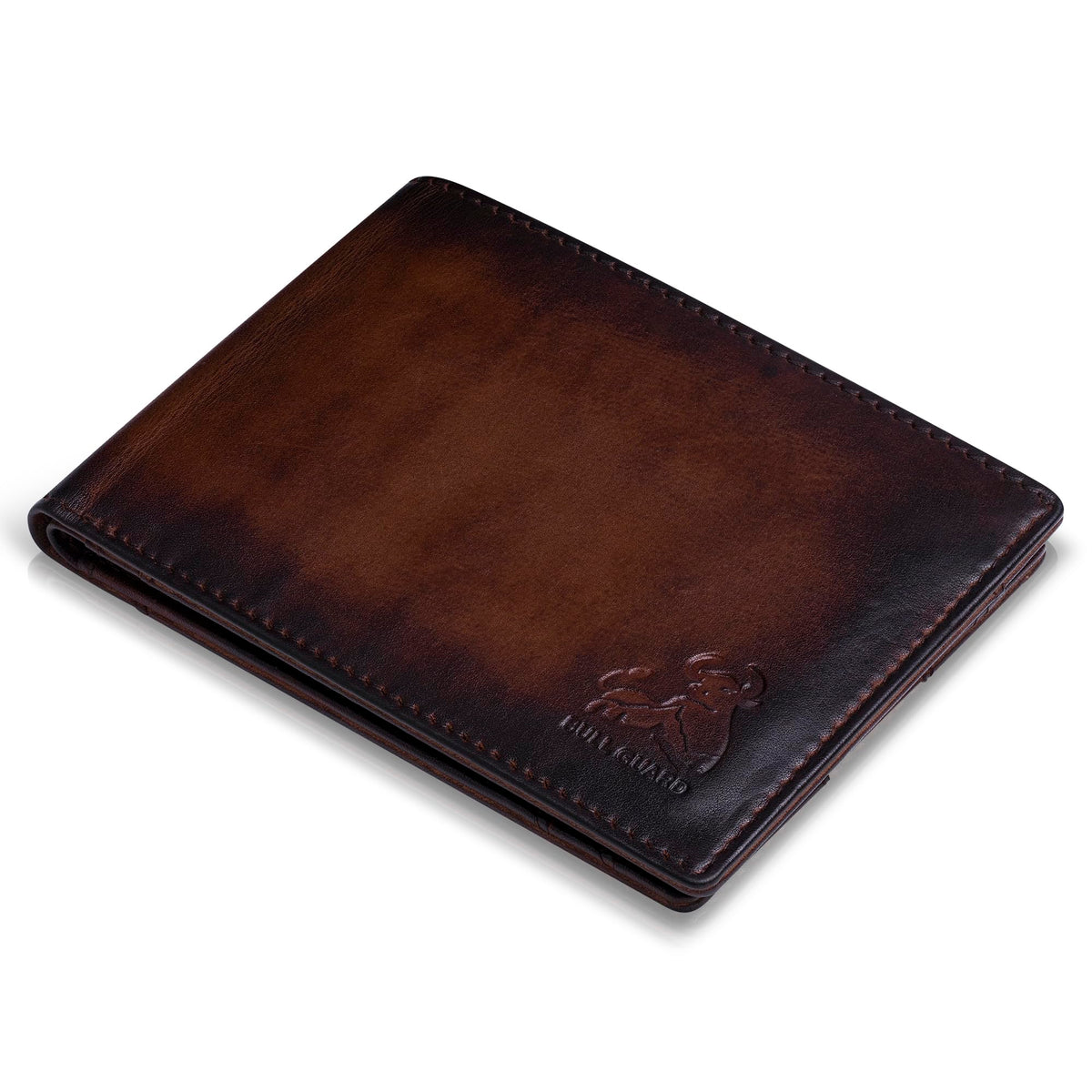 BULL GUARD Bifold Leather Wallet Slim No Air Tag