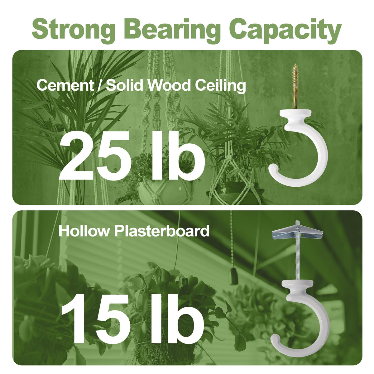 Aidoclip 6pcs Ceiling Hooks for Hanging Plants,Hanging Hanging Lights Metal Small Hooks,Indoor Outdoor Wall Heavy Duty Plant Hanger Swag Hook