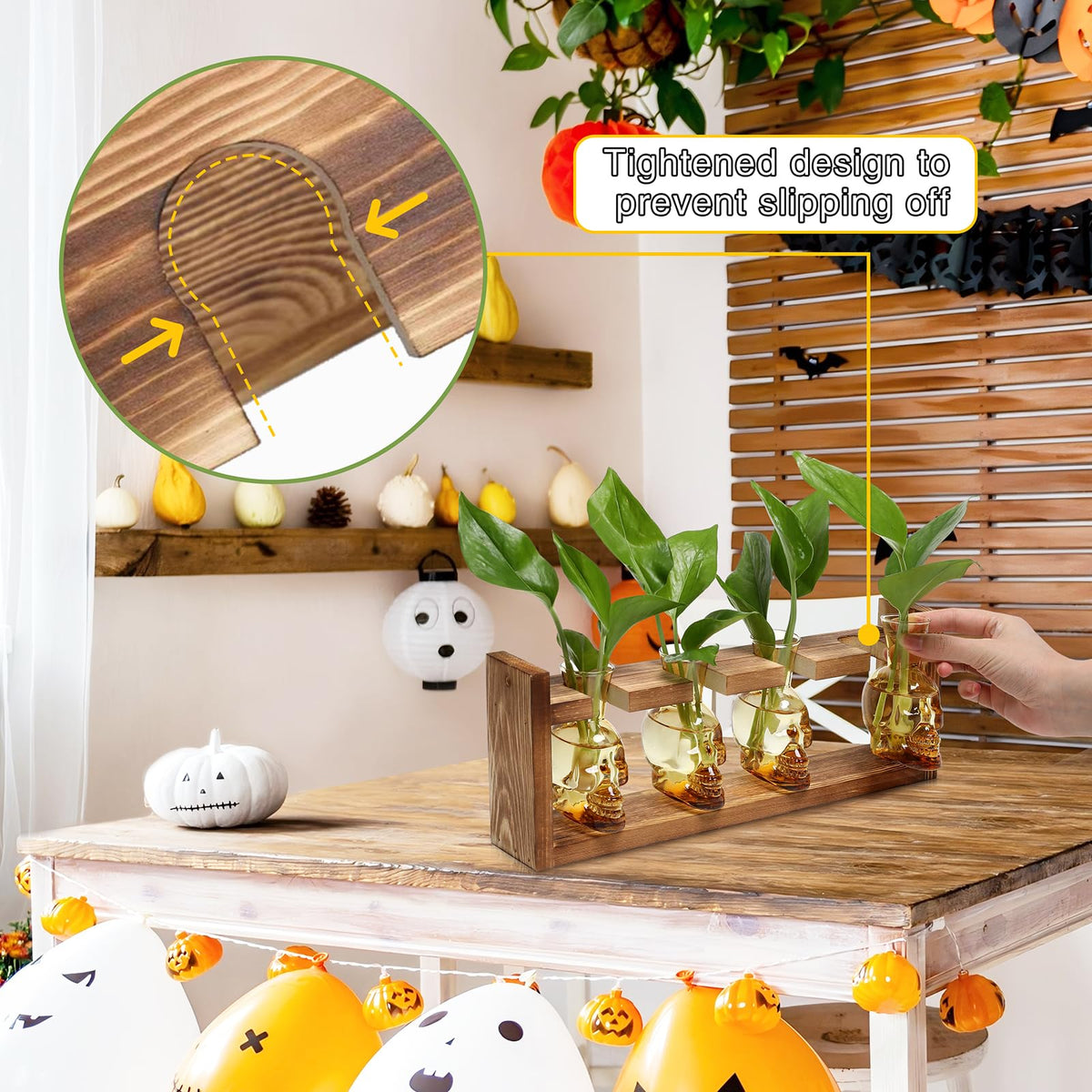 Plant Propagation Stations Halloween Skull Plant Terrarium Kit Glass Vases Gift for Father Air Planter Home Office Decor