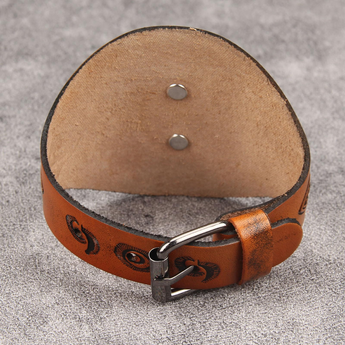 GelConnie Leather Wrap Bracelets for Women Wide Arm Cuffs Goth Bracelets With Big Stone Handmade Leather Boho Unisex Cuff Bracelet