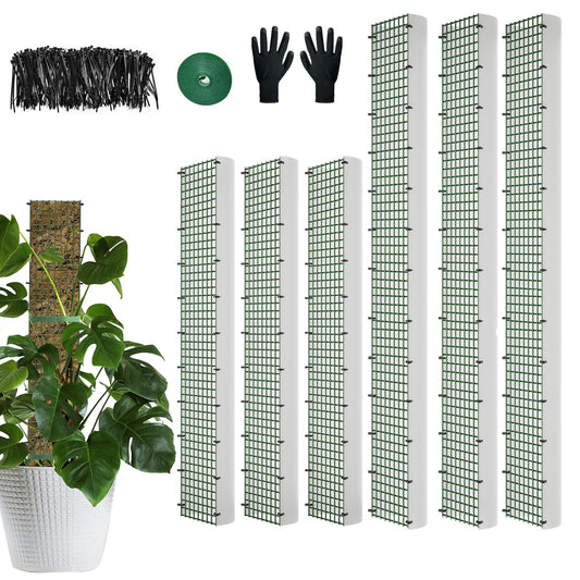 60"/40"/24" Metal Moss Pole, D Shape Sphagnum Moss Pole, Moss Poles for Climbing Plants, Monstera, Indoor Climbing Plants (3 Each of 40" 24")
