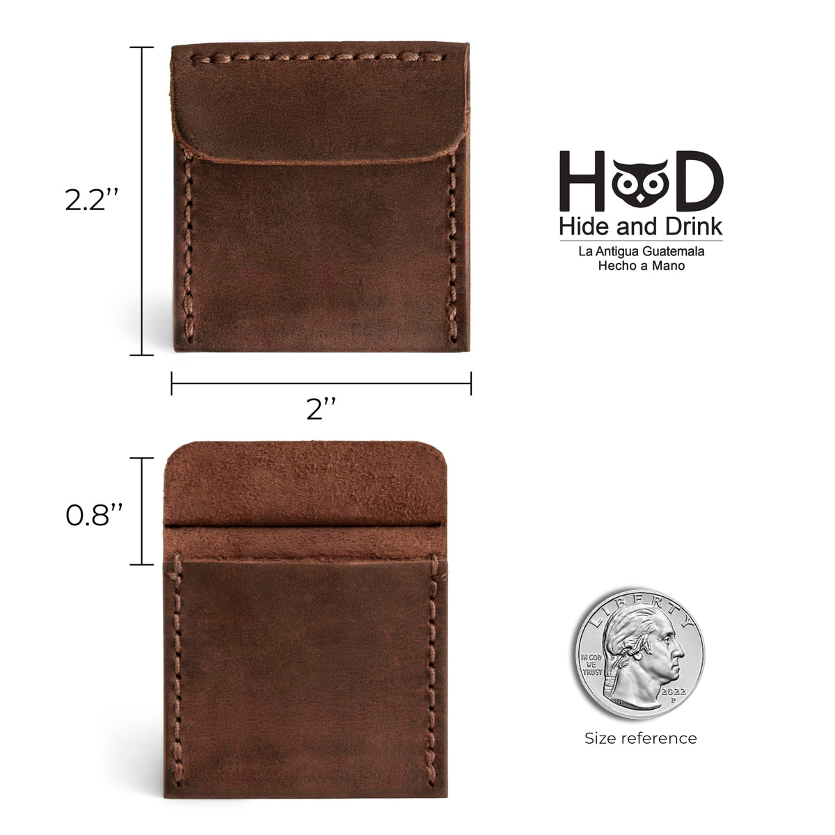 Hide & Drink Full Grain Leather Wedding Ring Box, Engagement Rings Case, Pouch Organizer for Jewelry, Travel, Mens Holder, Small Bearer, Mini Display Cabinet, Slim Storage Boxes, Proposal Ceremony